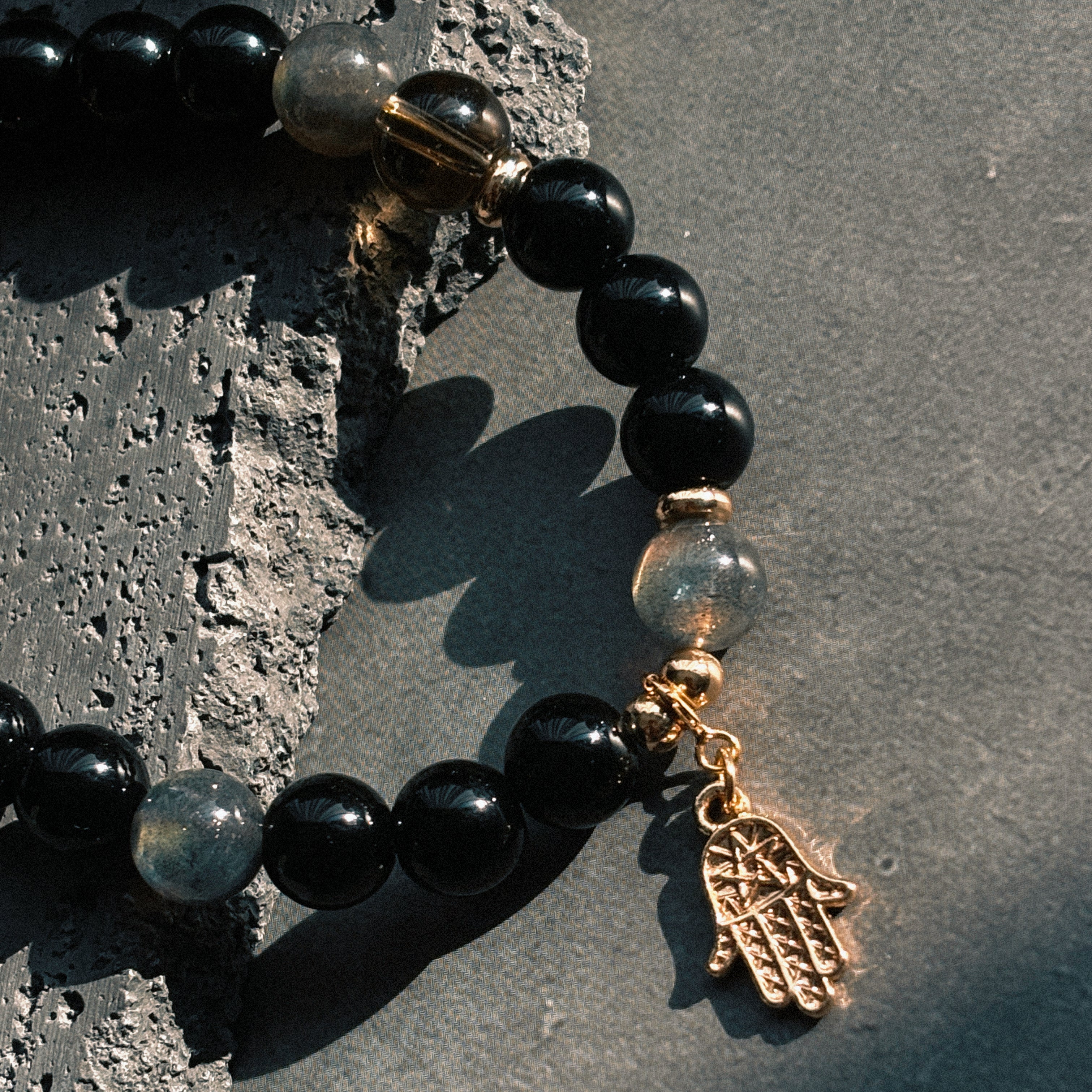 Control Bracelet Obsidian Labradorite Smoky Quartz Bracelet