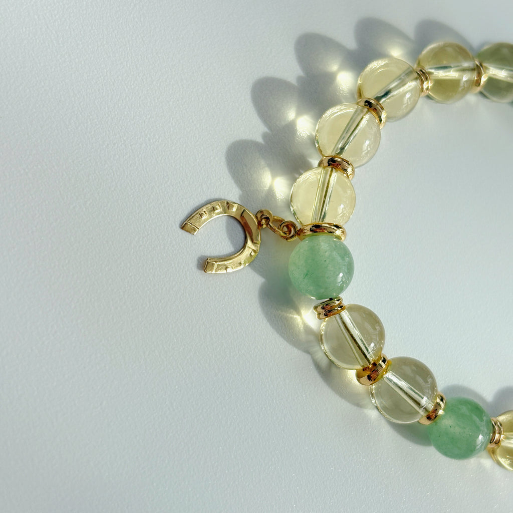 Golden Rain Citrine Green Aventurine Prosperity Bracelet