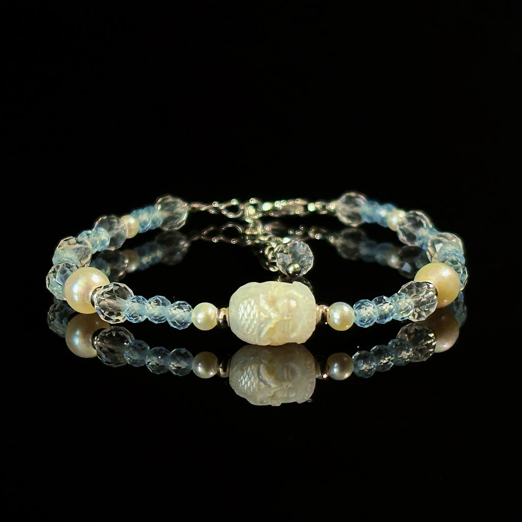 Healing Series Oceans Whisper Blue Topaz Self Love Divine Femininity Bracelet
