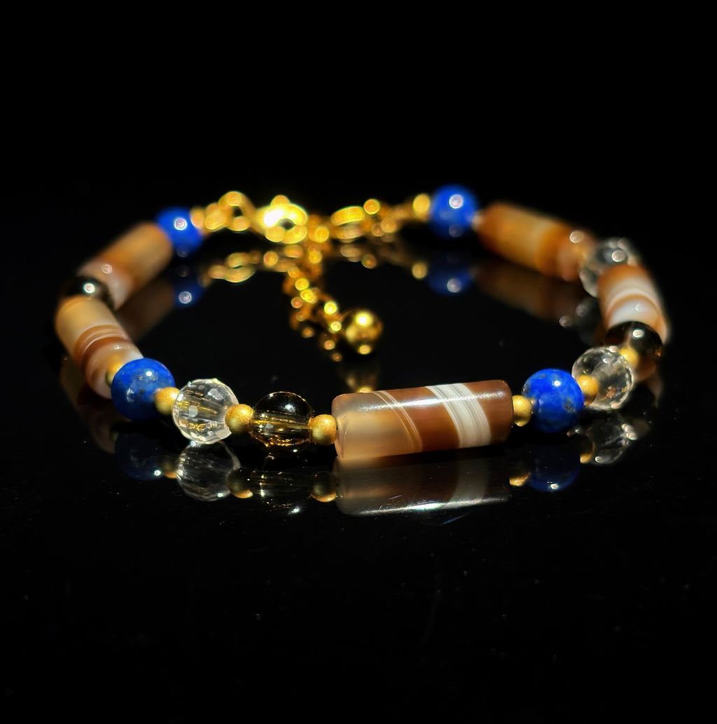 Persian Veins Persian Agate clear quartz bracelet