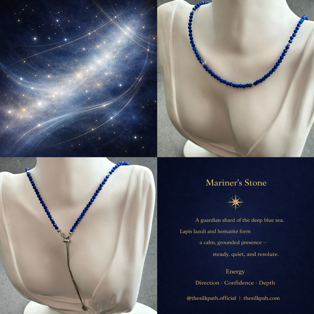 Stellar Thread Faceted Lapis Lazuli Slider Chain Necklace