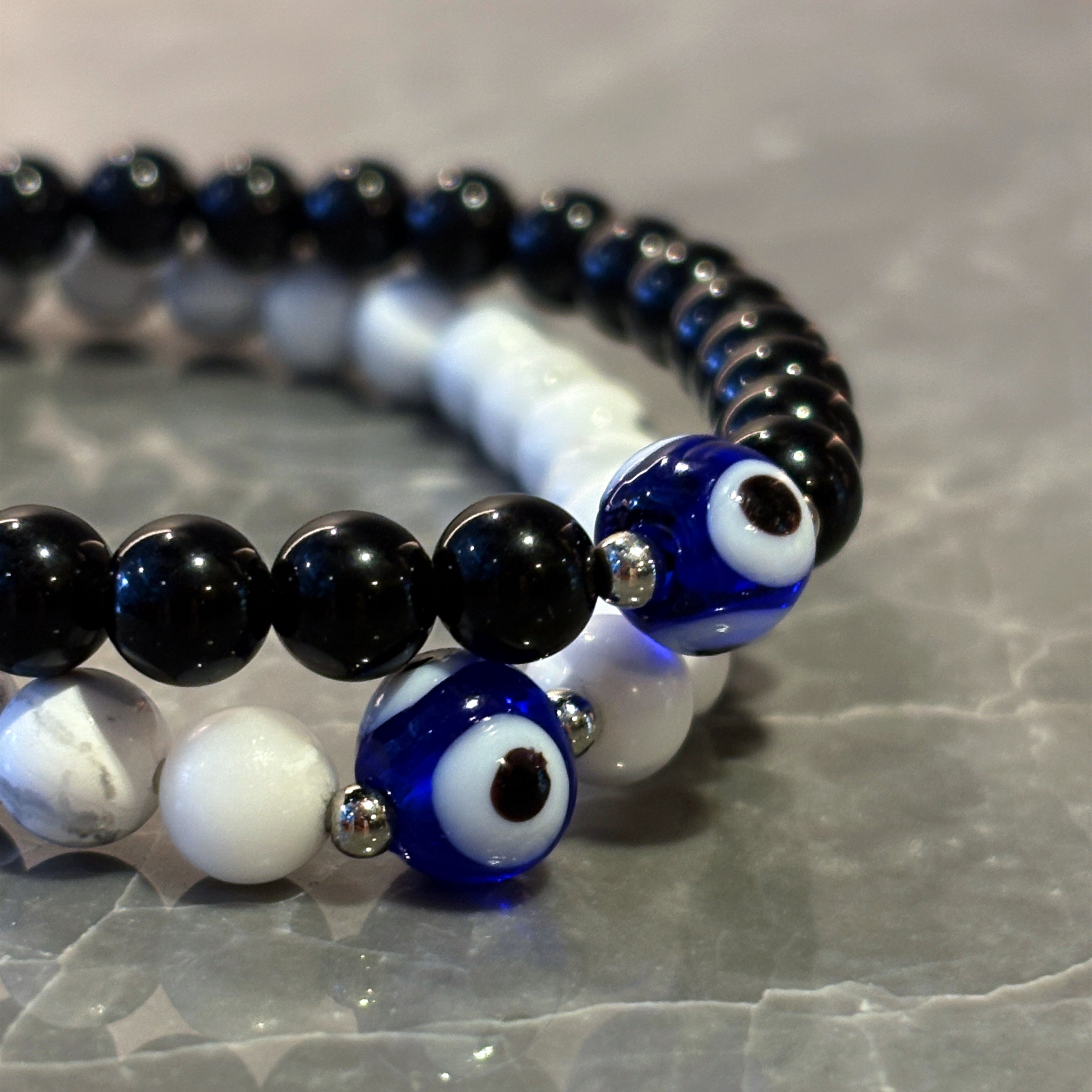 Magic Series Black Eye Guard Howlite Obsidian Protection Bracelet
