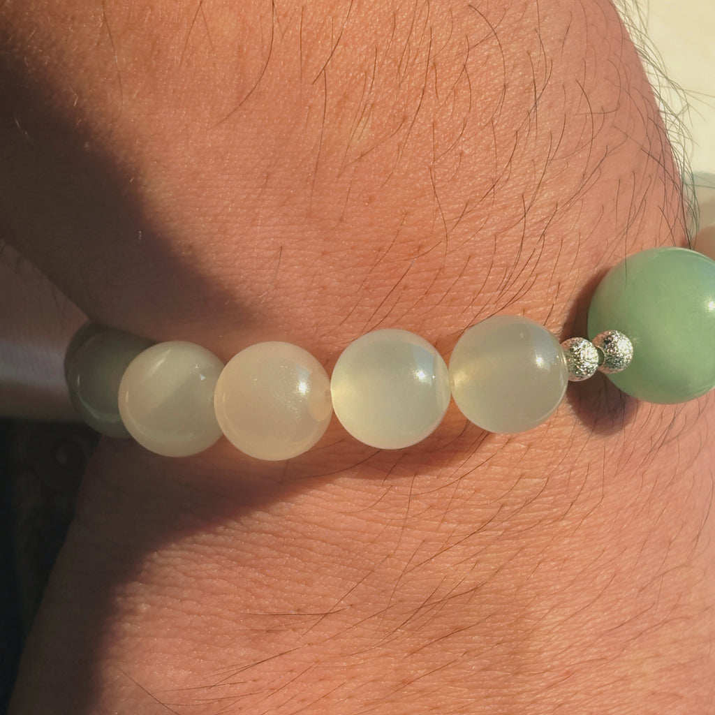 Healing Series Still Ground Green Moonstone Balance Bracelet