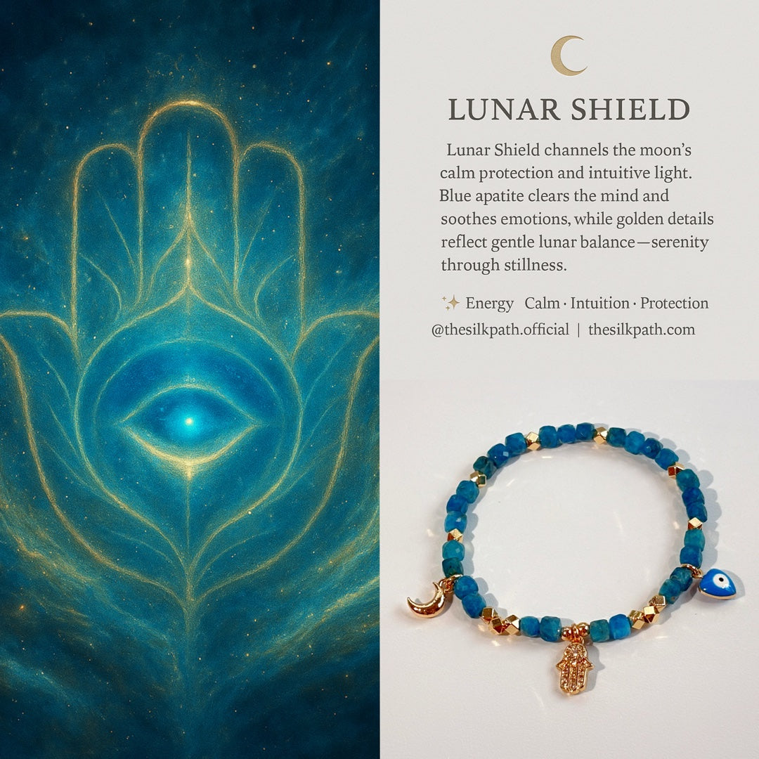 Lunar Shield Blue Apatite Protection Tranquility Bracelet