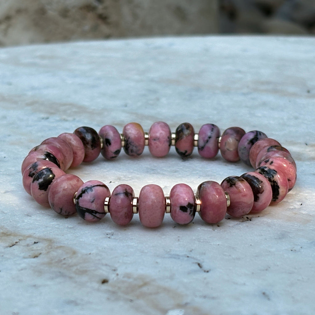 Healing Series Rhodonite Baron Pakistan Rhodonite Grounding Strength Bracelet