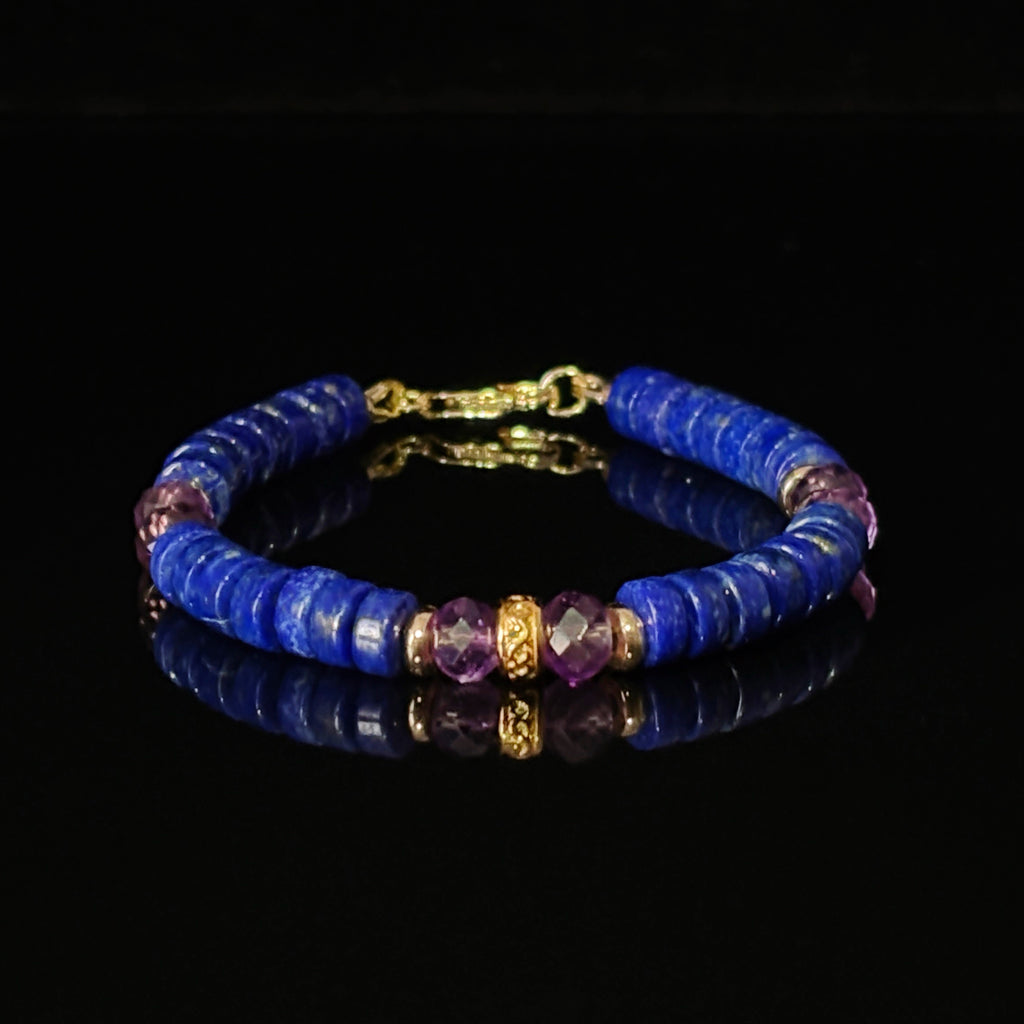 Silk Road Relic Byzantine Dusk Lapis Lazuli Amethyst Wisdom Bracelet