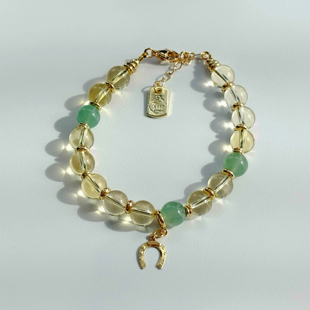 Golden Rain Citrine Green Aventurine Prosperity Bracelet