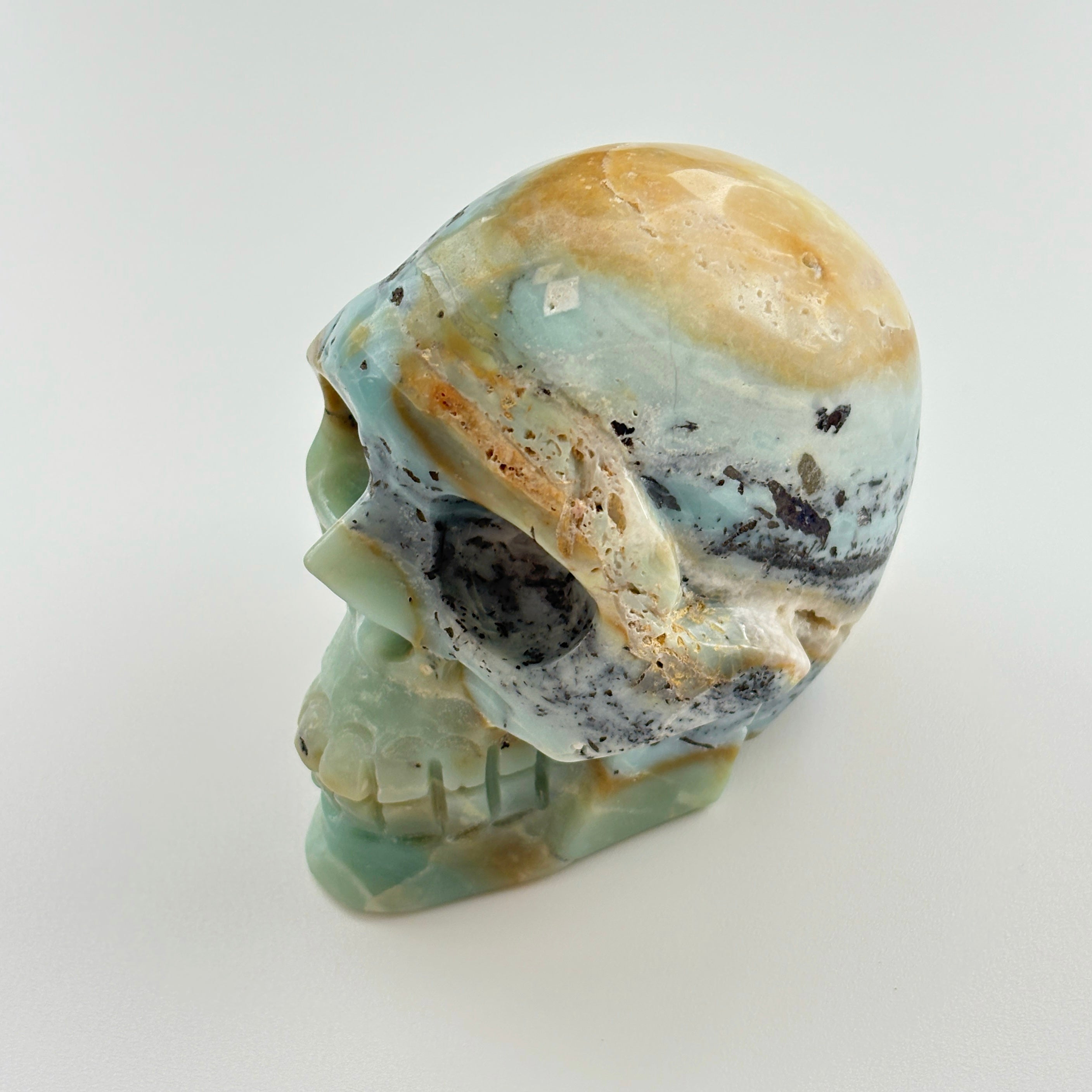 Lunar Mind Skull Amazonite Crystal Skull Calm Communication Meditation Healing
