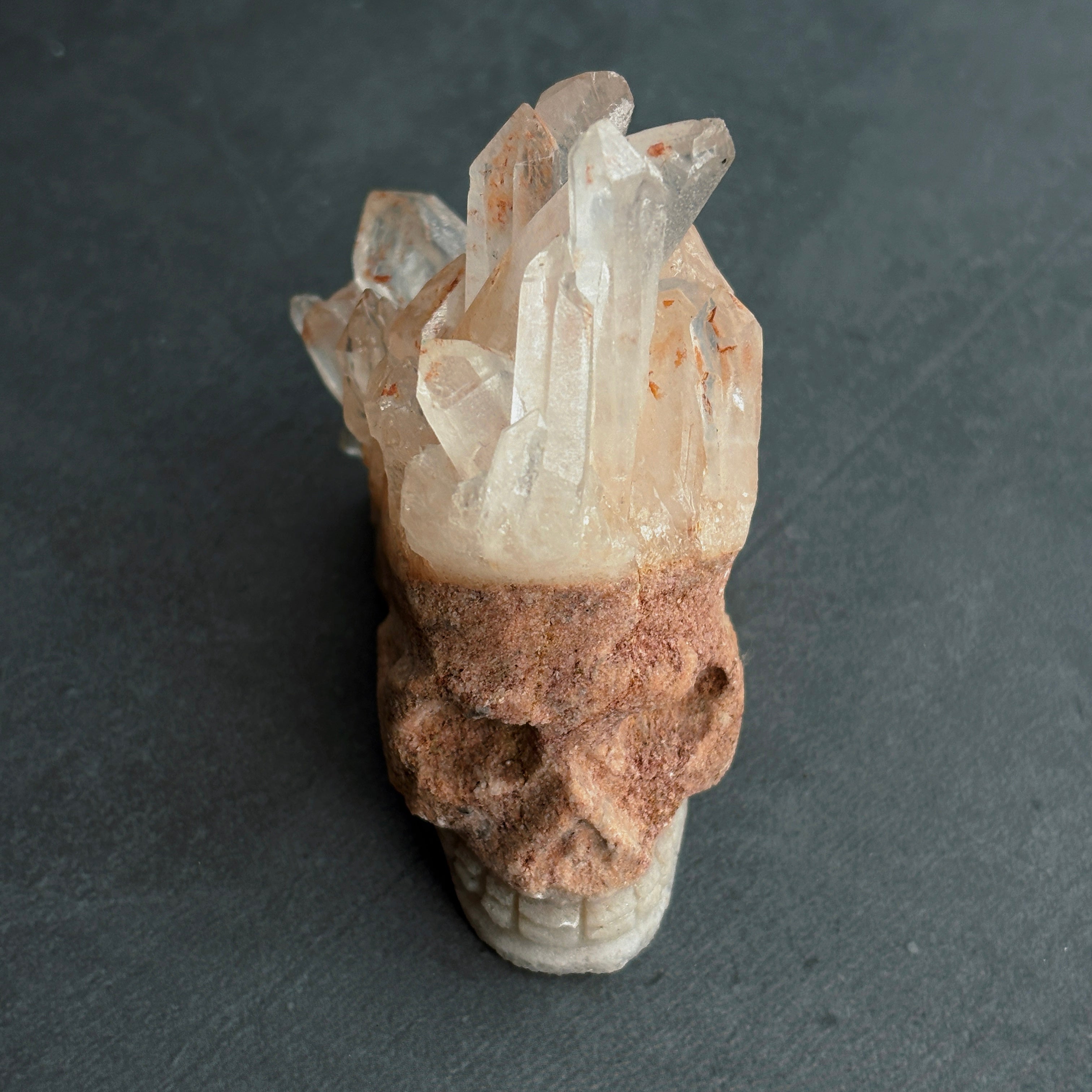 Crown of the Matrix Clear Quartz Cluster Skull Crystal on Matrix Crown Chakra Healing Energy