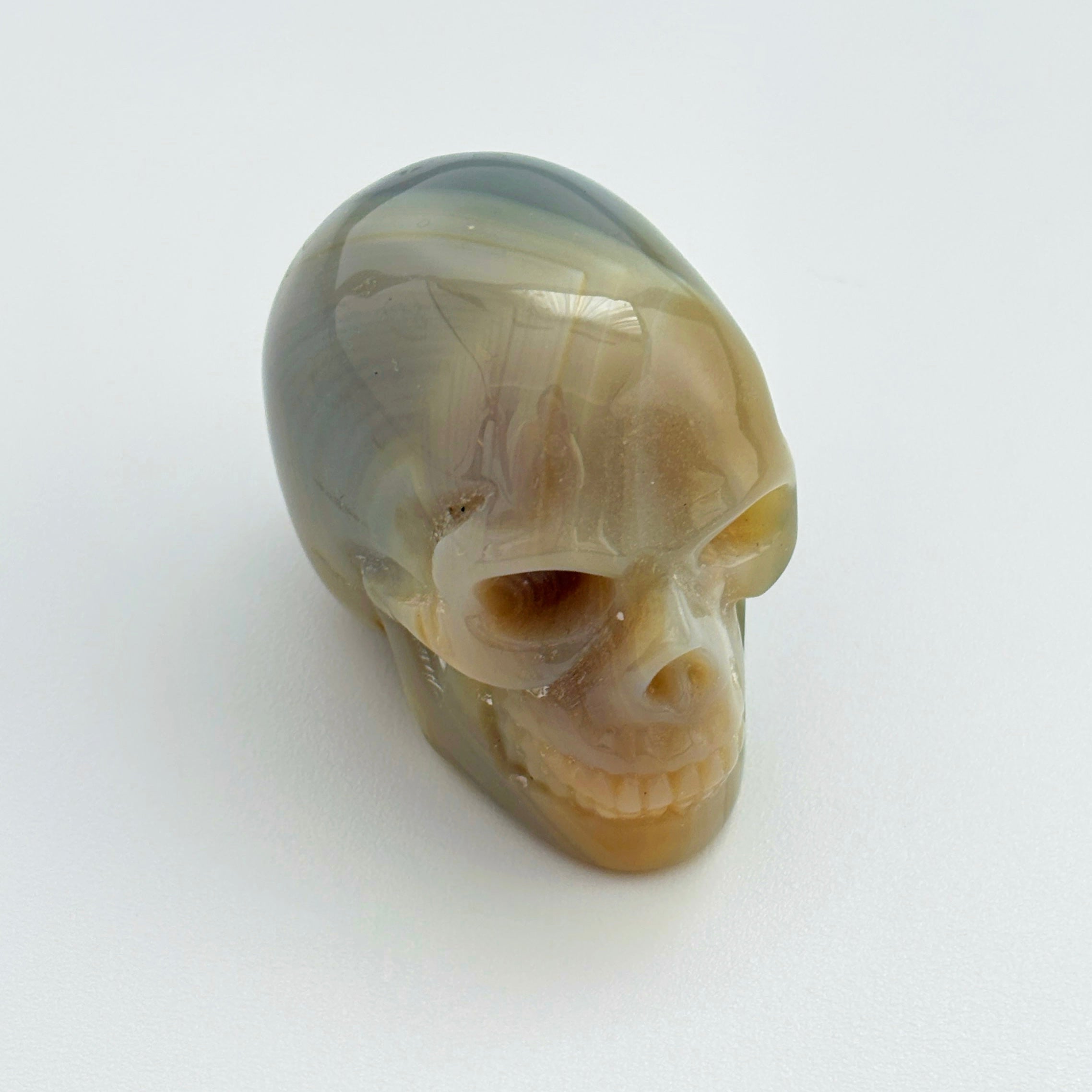 Heart of Still Light White Agate Crystal Skull Calm Energy Healing Meditation Balance