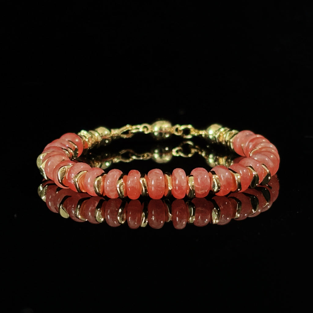 Healing Series Heartflow Rhodochrosite Heart Chakra Healing Bracelet