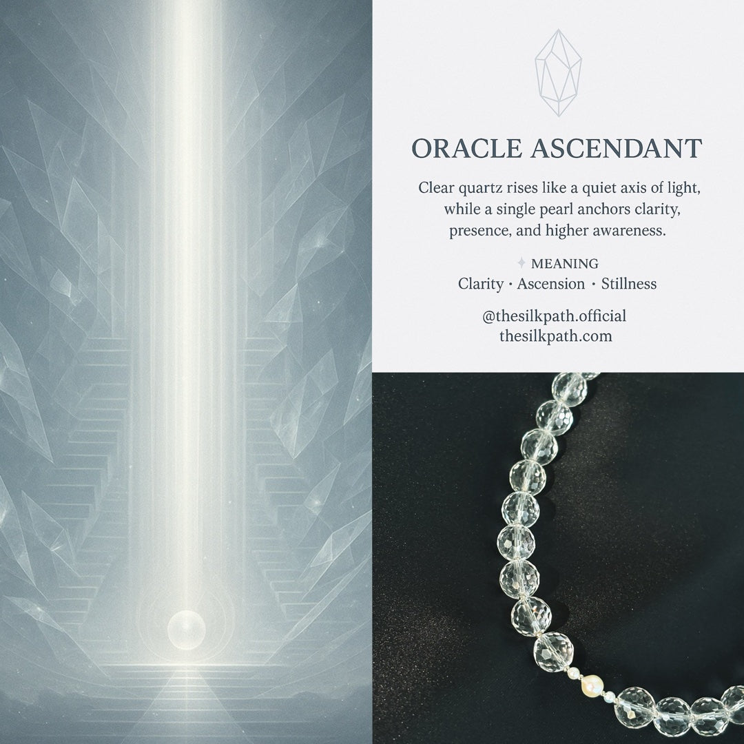 Oracle Ascendant Clear Quartz Pearl Awareness Necklace