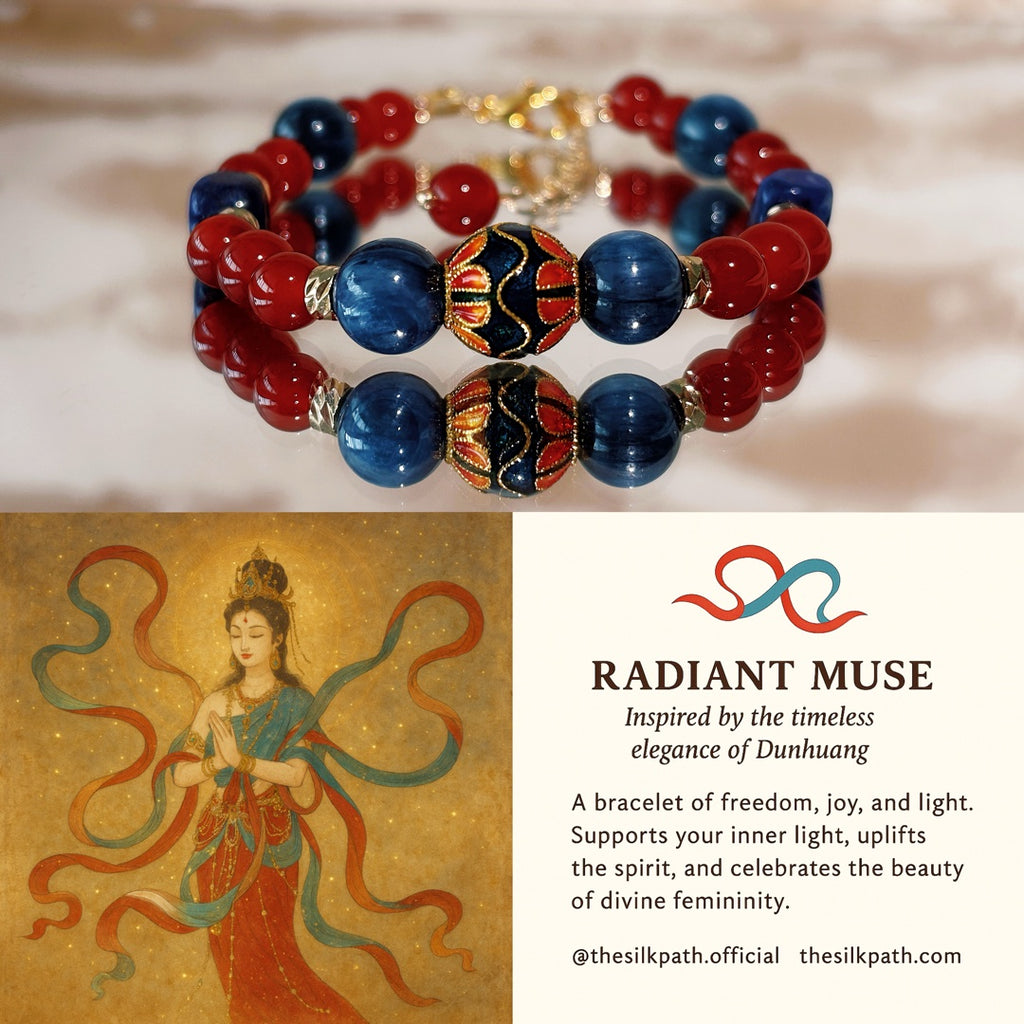 Radiant Muse Agate Kyanite Lapis Lazuli Feminine Grace Bracelet