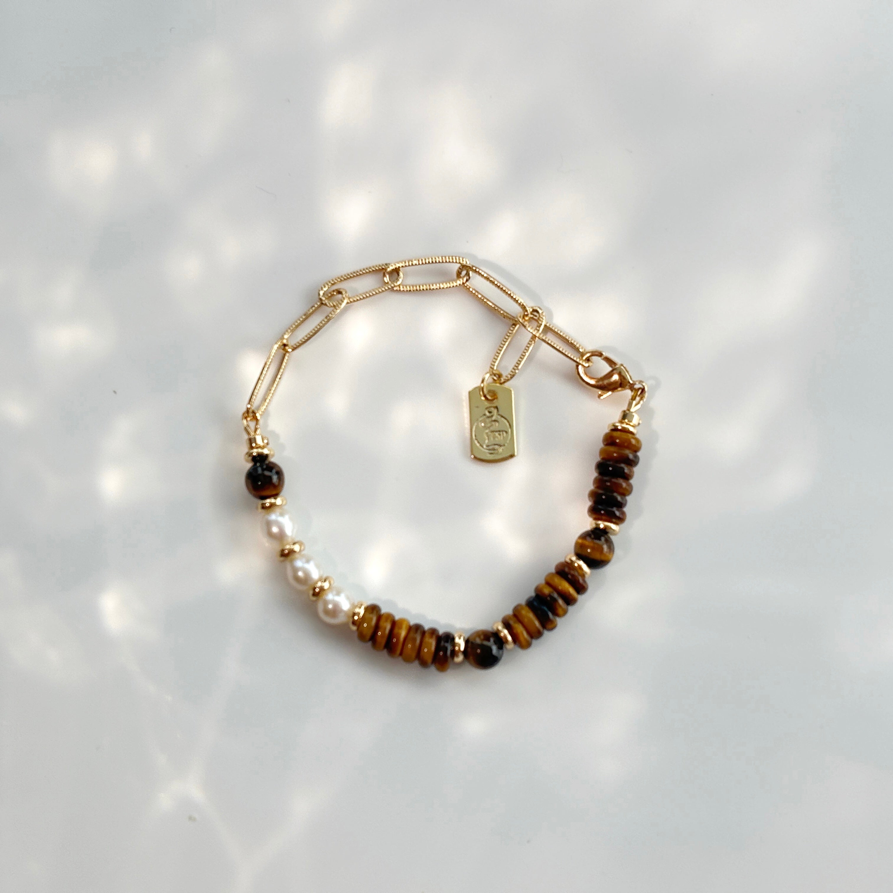 Tiger’s Chain of Valor Tiger’s Eye Pearl Courage Bracelet