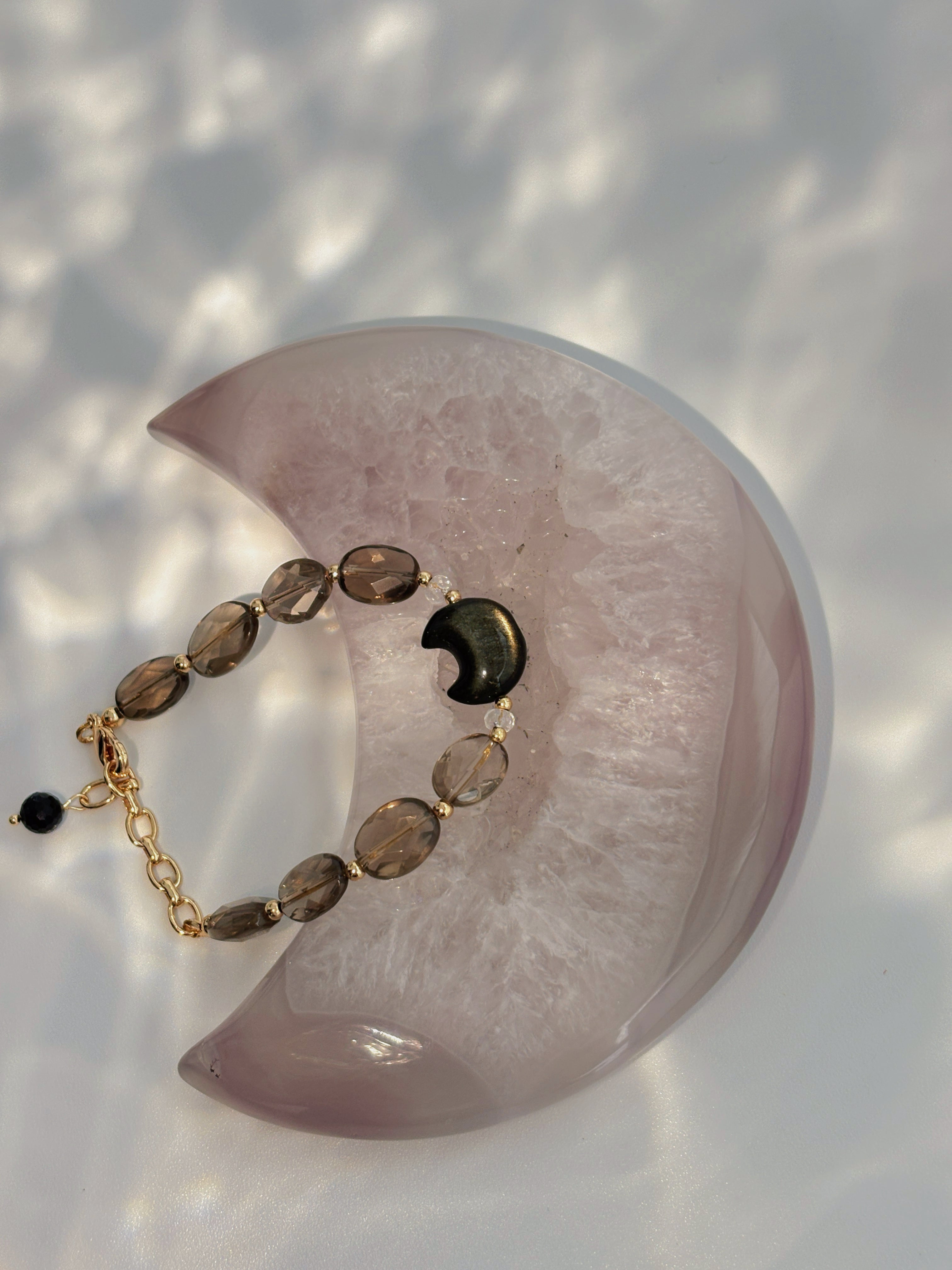 Moon Magic Smoky Quartz Gold Obsidian Quiet Strength Bracelet