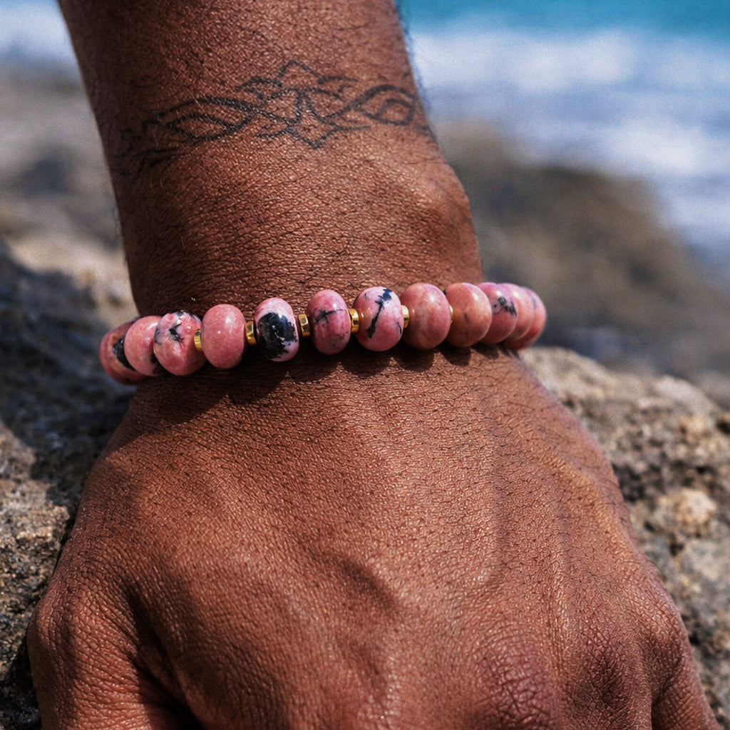 Healing Series Rhodonite Baron Pakistan Rhodonite Grounding Strength Bracelet