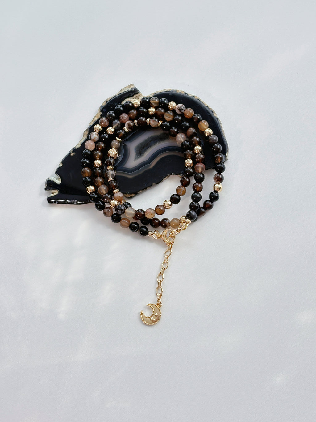 Relic Bloom Black Sakura Agate Zircon Transformation Necklace
