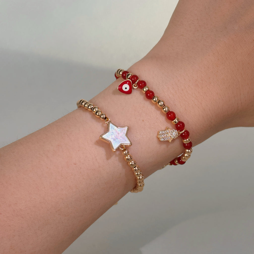 Ember Shield Red Agate Courage Confidence Bracelet