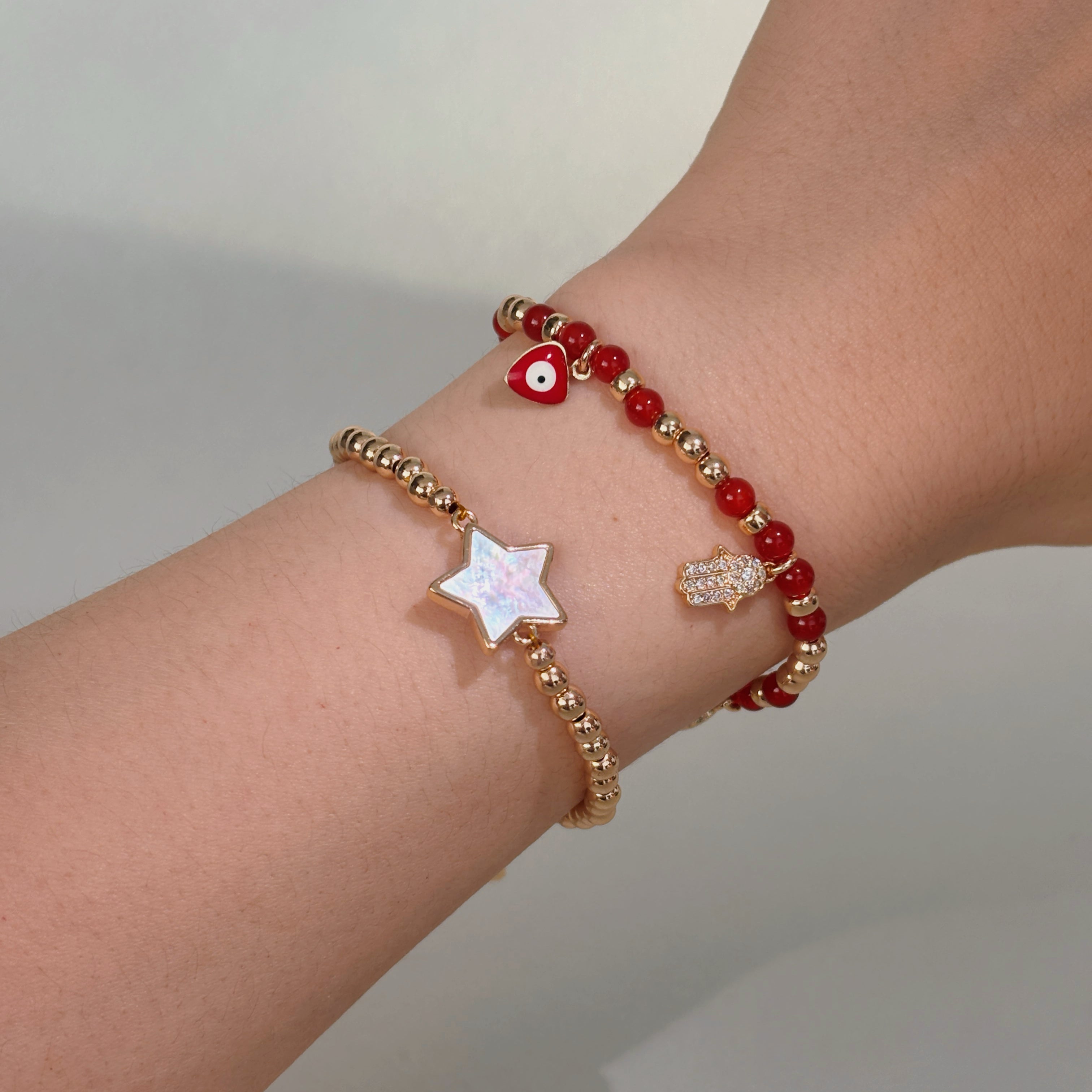 Ember Shield Red Agate Courage Confidence Bracelet