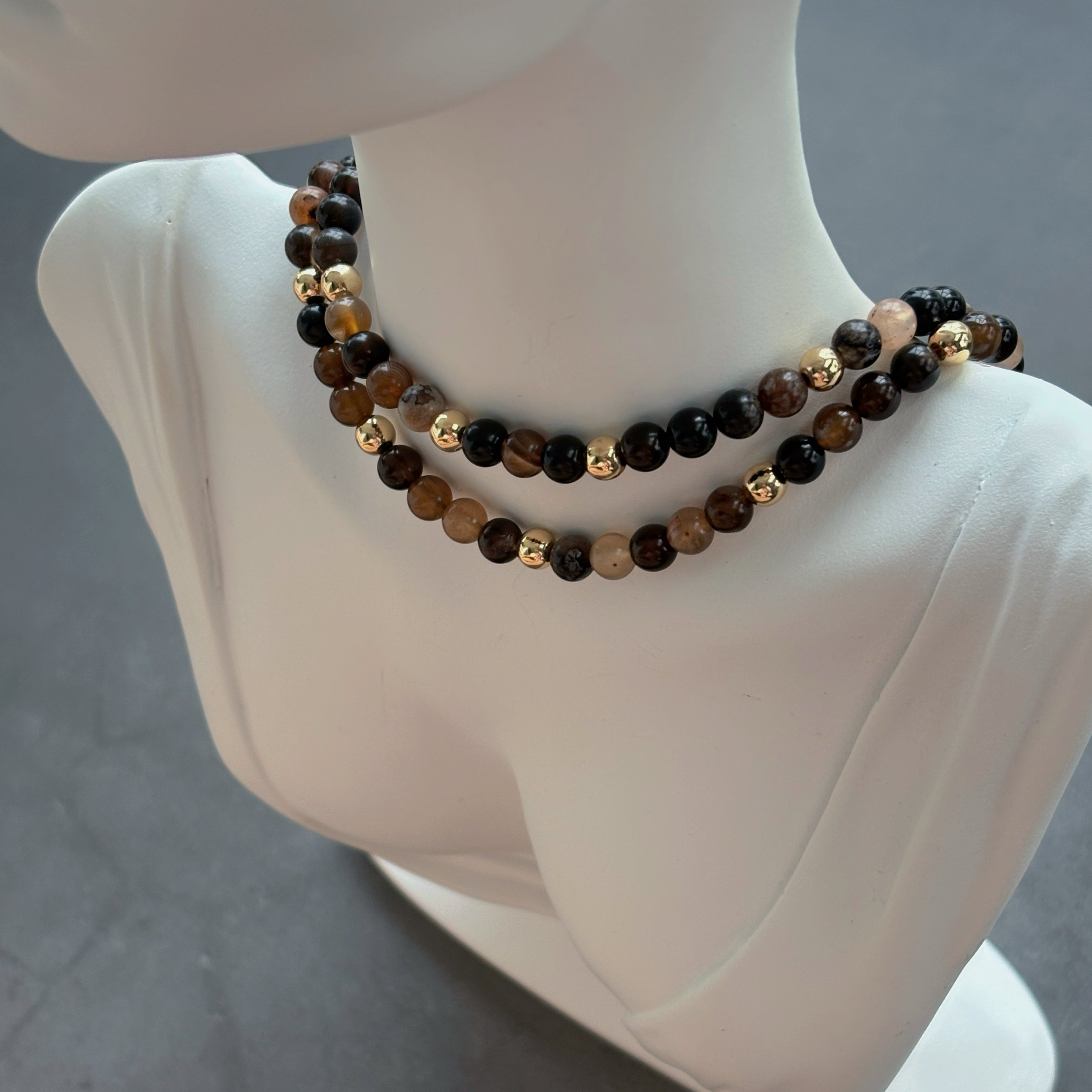 Relic Bloom Black Sakura Agate Zircon Transformation Necklace