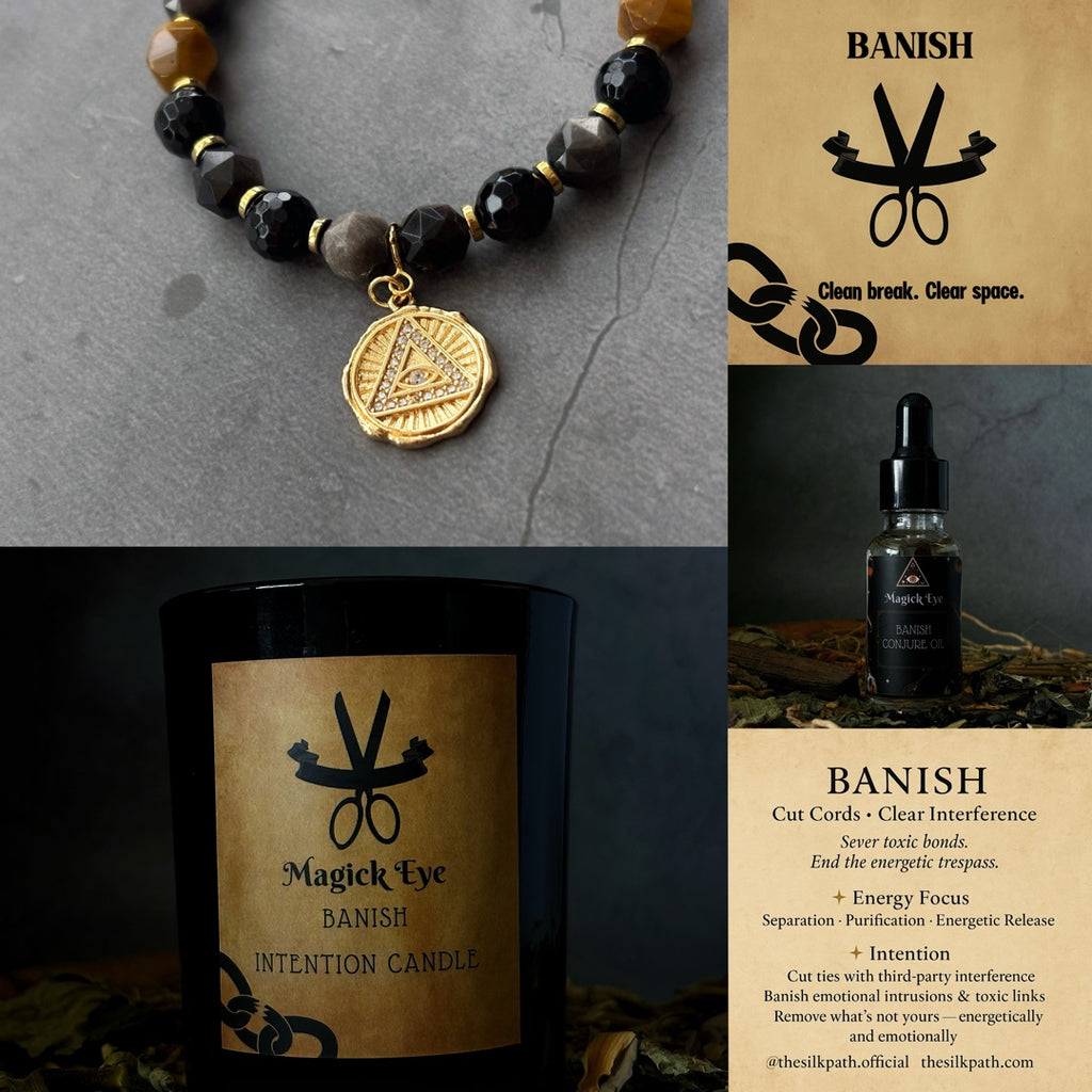 Banish Black Agate Silver Obsidian Golden Tiger’s Eye Bracelet