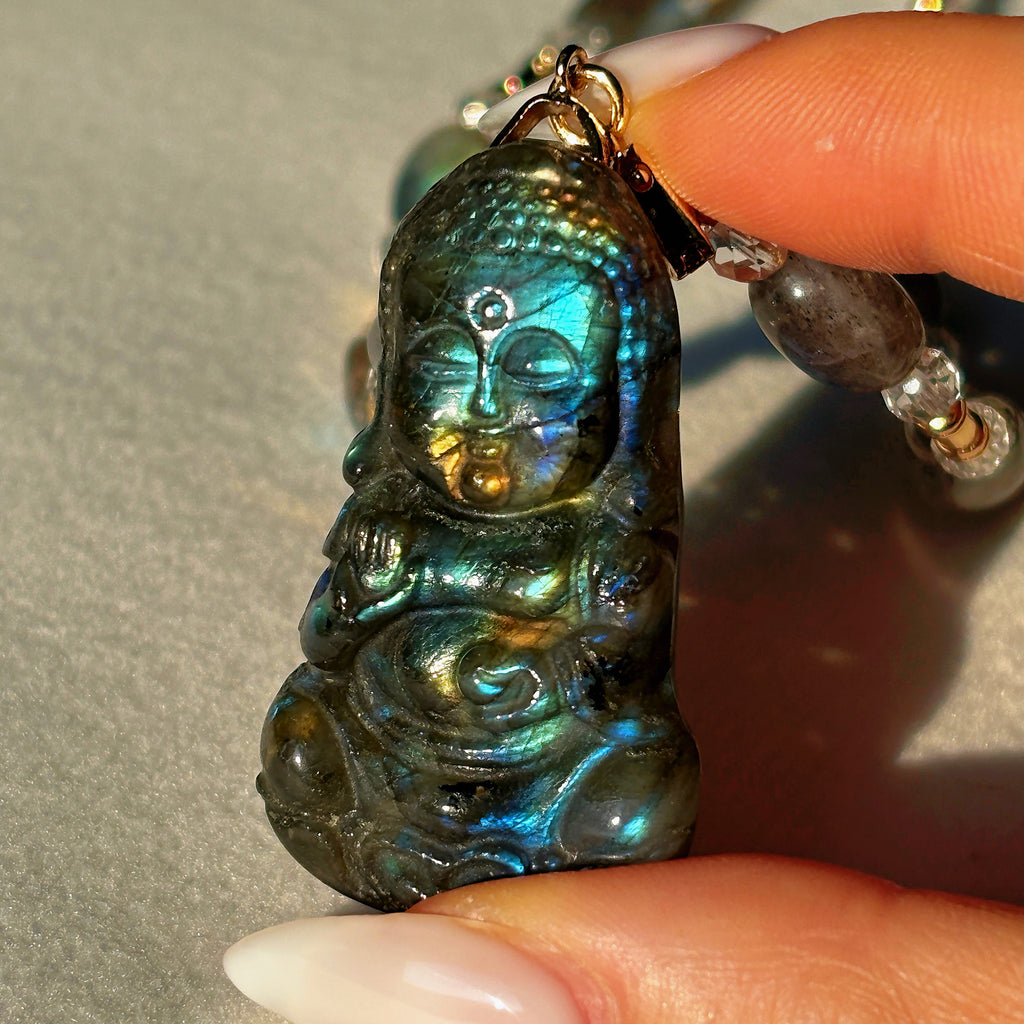 Sentinel Starveil Labradorite Buddha Guardian Intuition Necklace