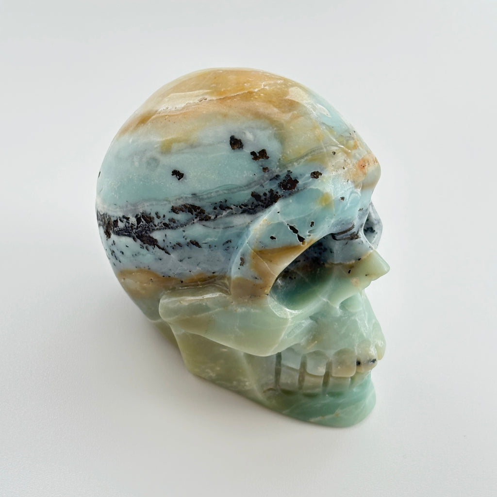 Lunar Mind Skull Amazonite Crystal Skull Calm Communication Meditation Healing