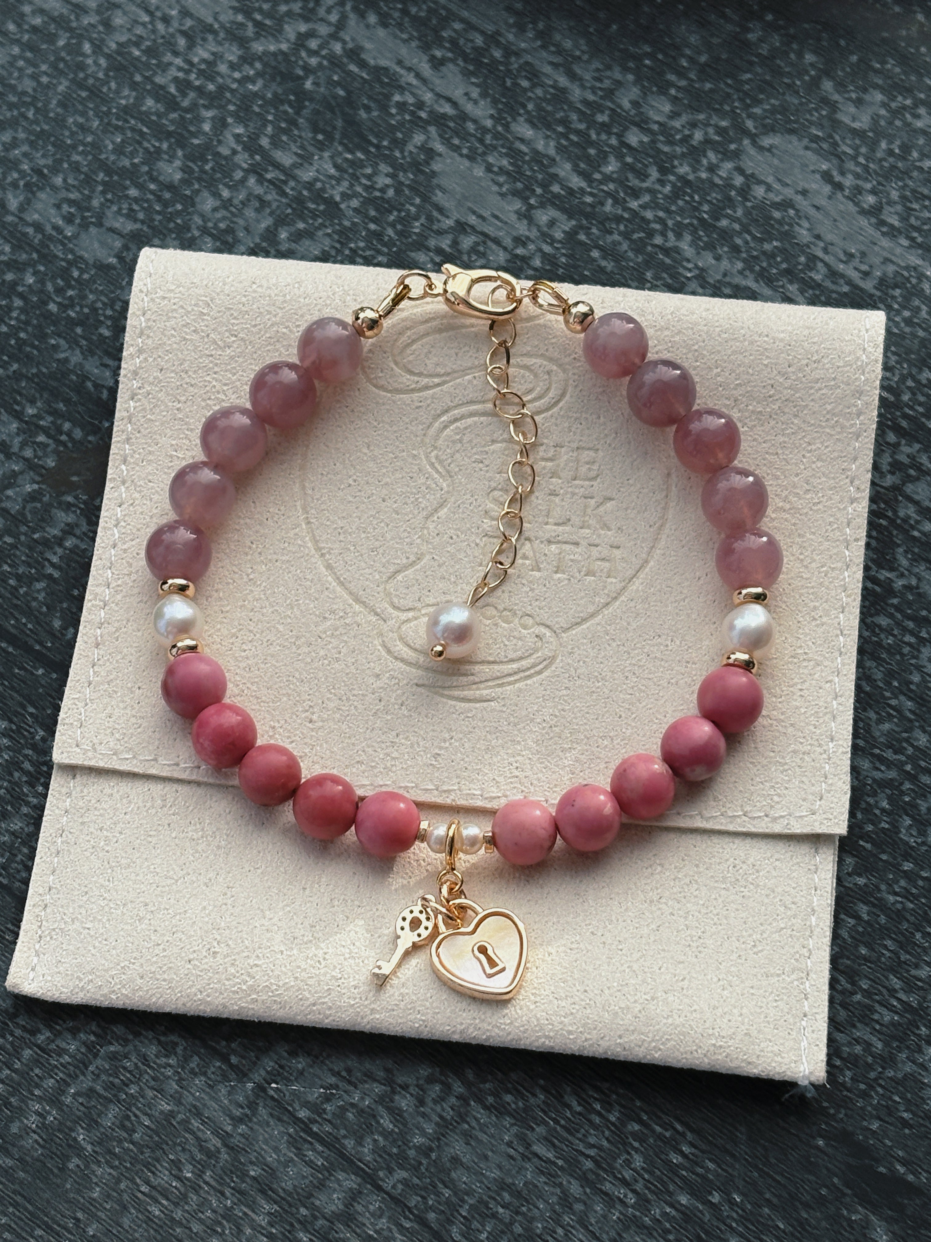 Rose Lock Rhodonite Rose Quartz Affection Bracelet