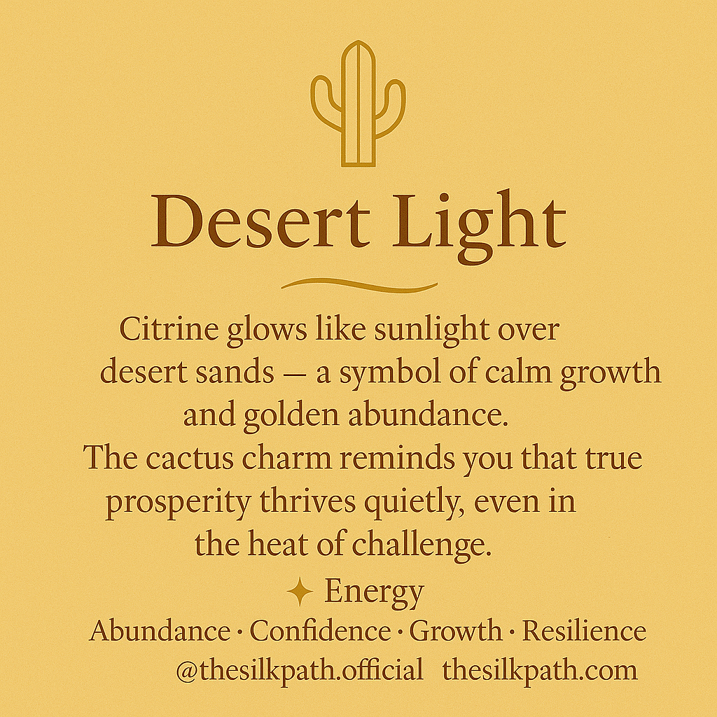 Luminous Desert Light Citrine Gold Filled Cactus Pendant Necklace