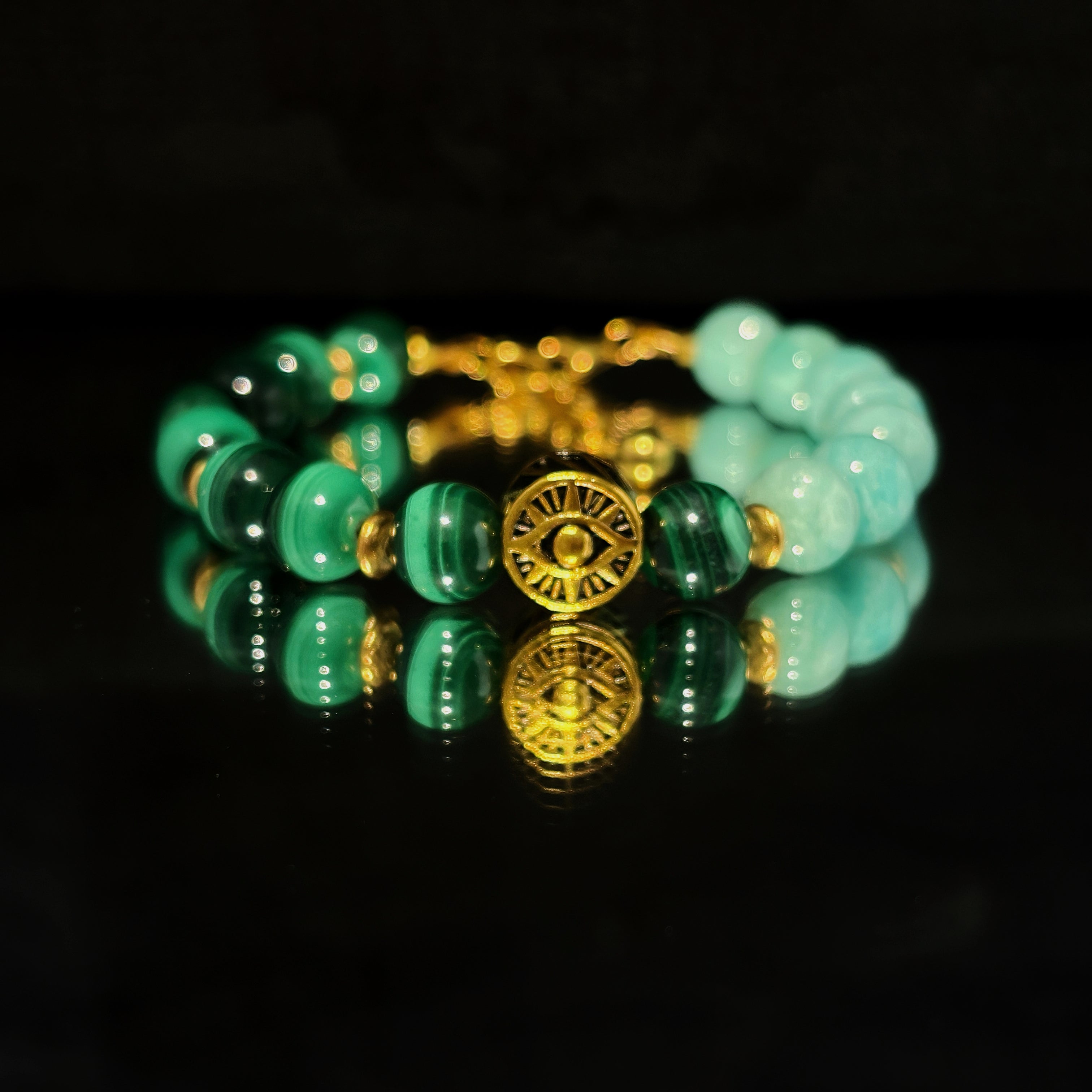 Eye Of Horus Amazonite Malachite Awakeningl Bracelet