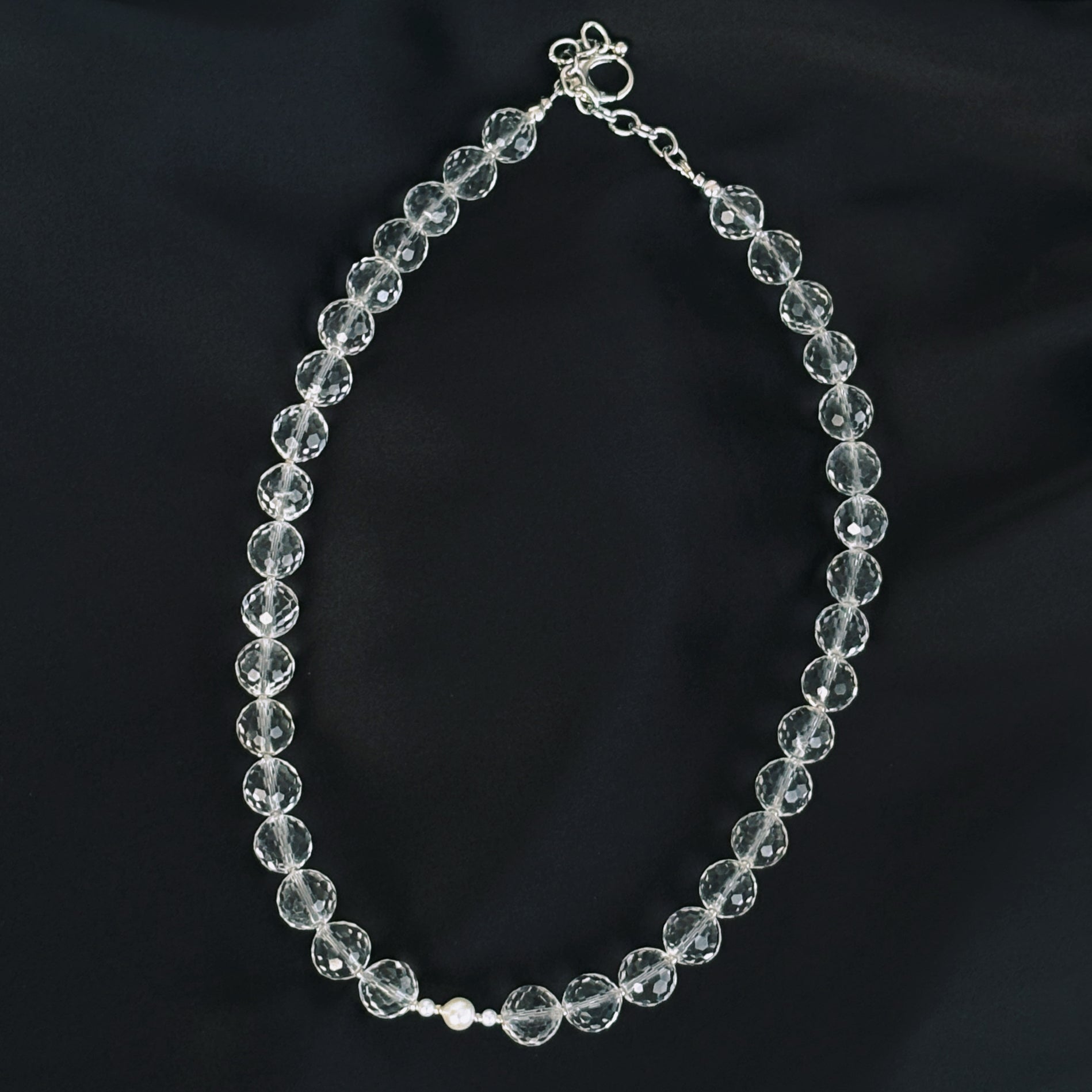 Oracle Ascendant Clear Quartz Pearl Awareness Necklace