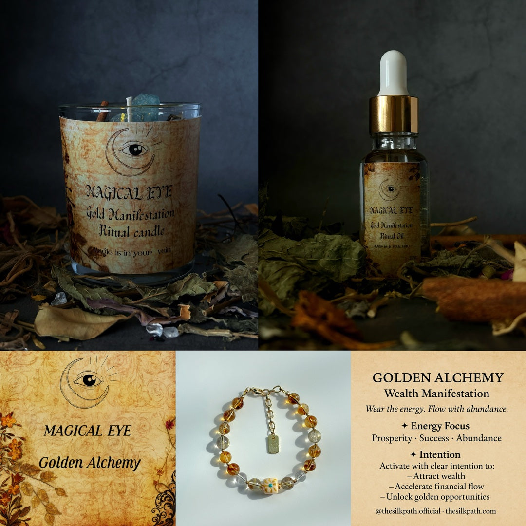 Gold Manifestation Citrine Golden Rutilated Quartz Prosperity Bracelet