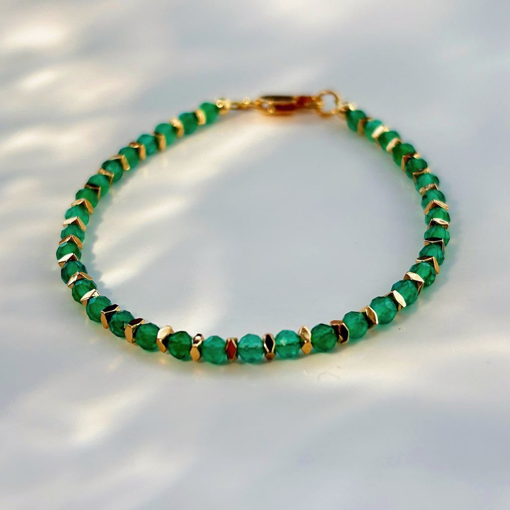 Verdant Heart Green Agate Hematite Self-love Bracelet