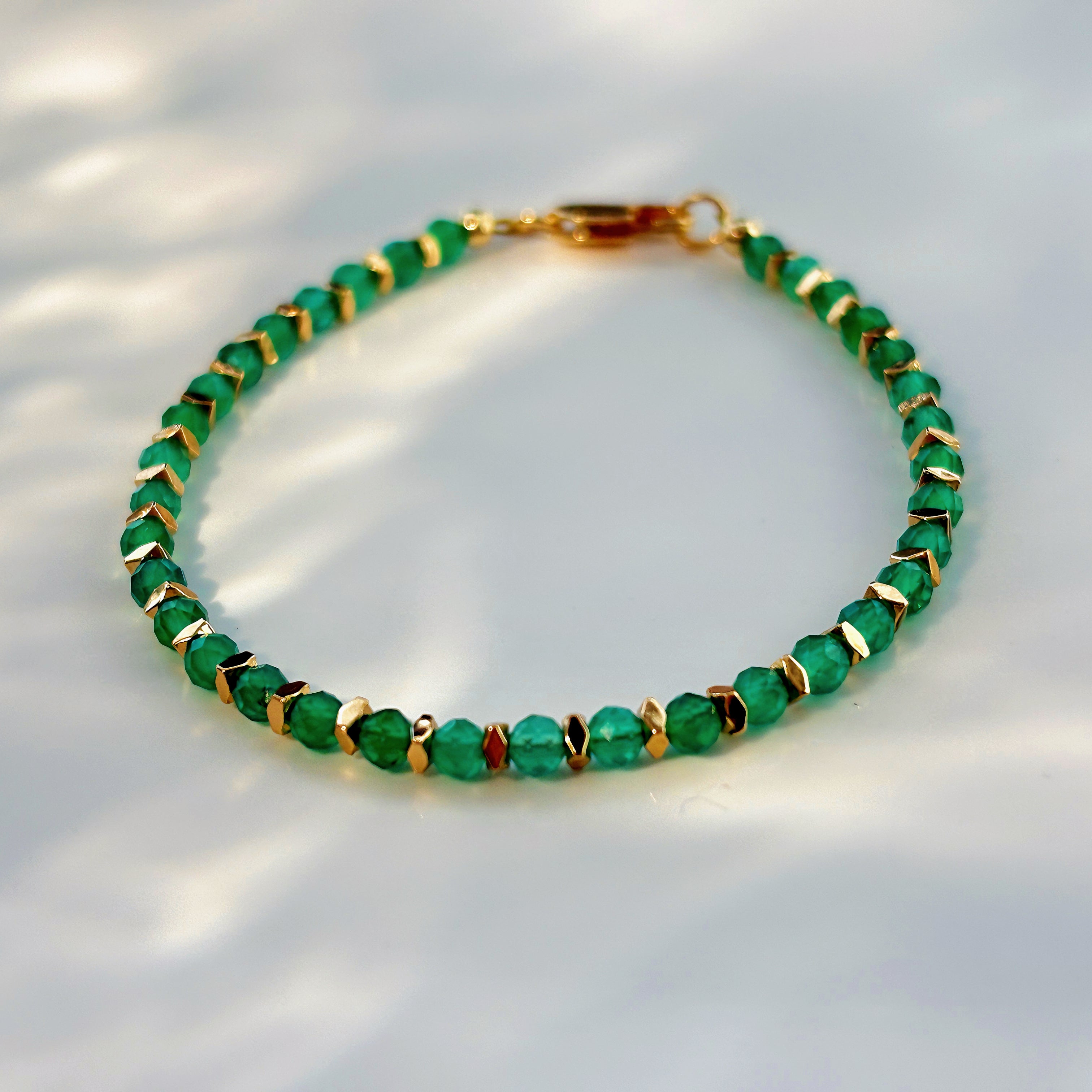 Verdant Heart Green Agate Hematite Self-love Bracelet