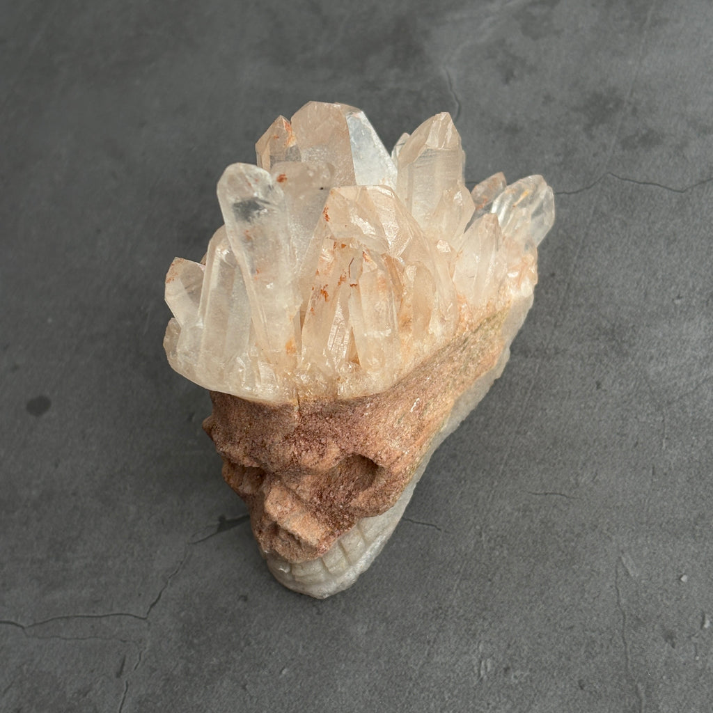Crown of the Matrix Clear Quartz Cluster Skull Crystal on Matrix Crown Chakra Healing Energy