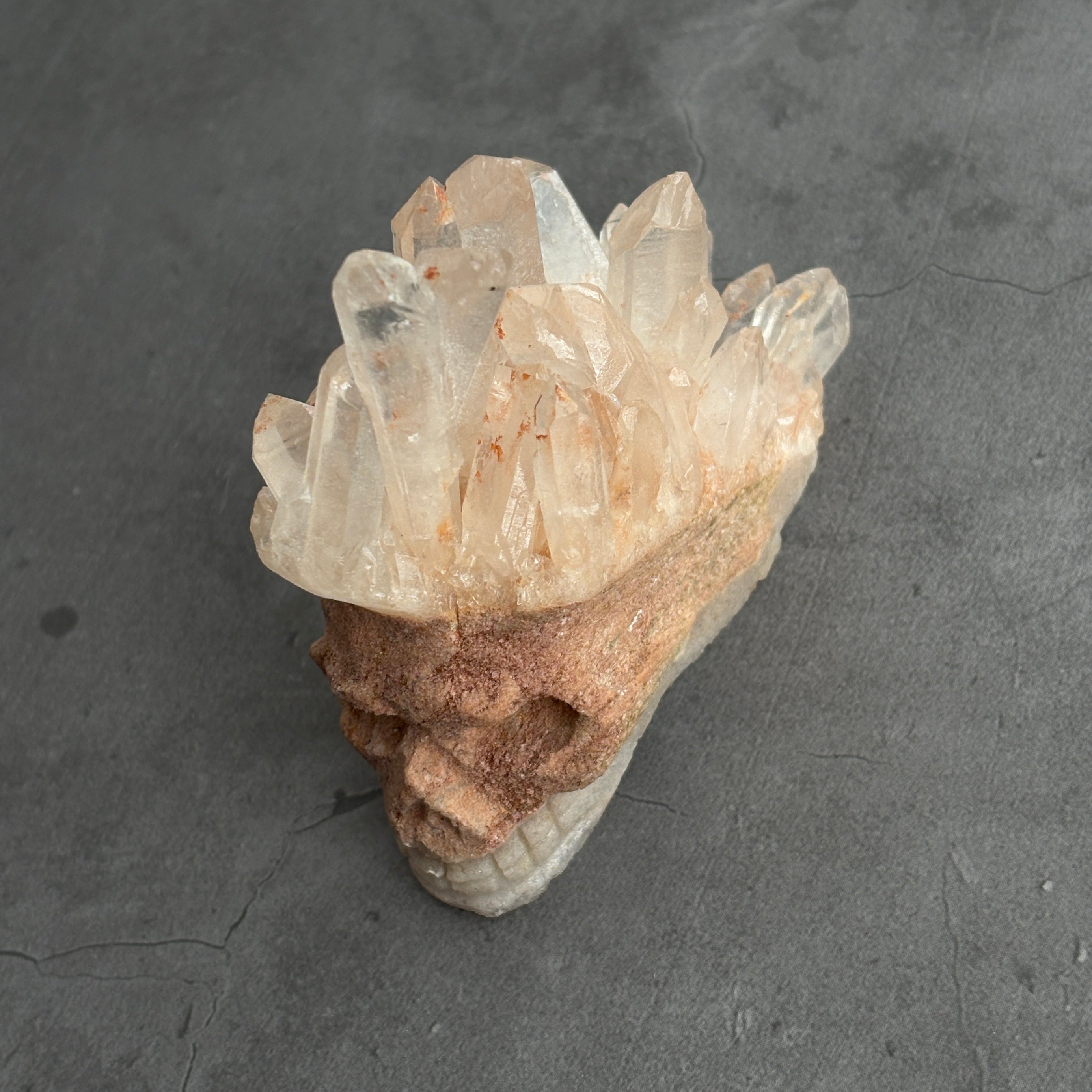 Crown of the Matrix Clear Quartz Cluster Skull Crystal on Matrix Crown Chakra Healing Energy