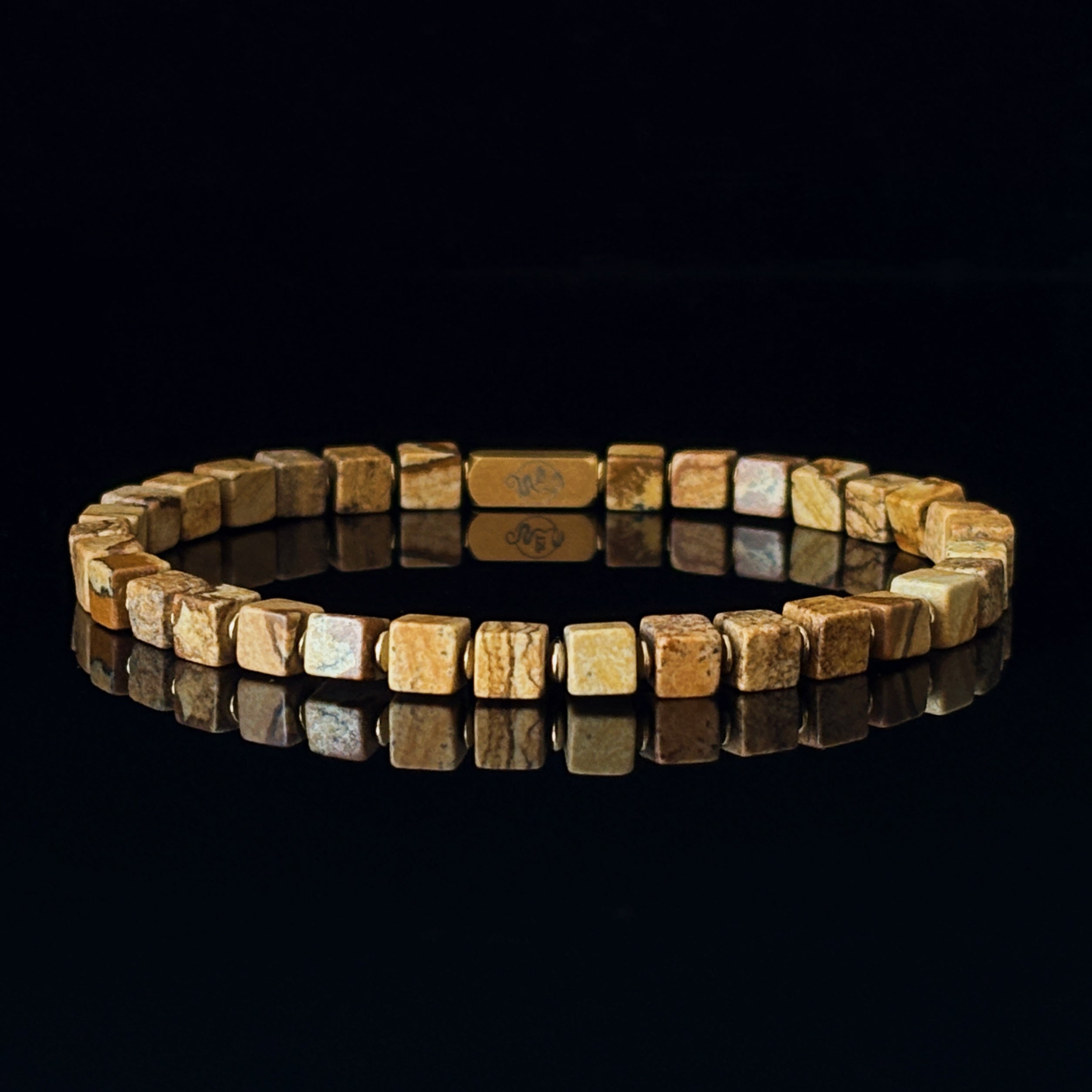 Silk Road Relics Desert Grid Picture Jasper Bracelet