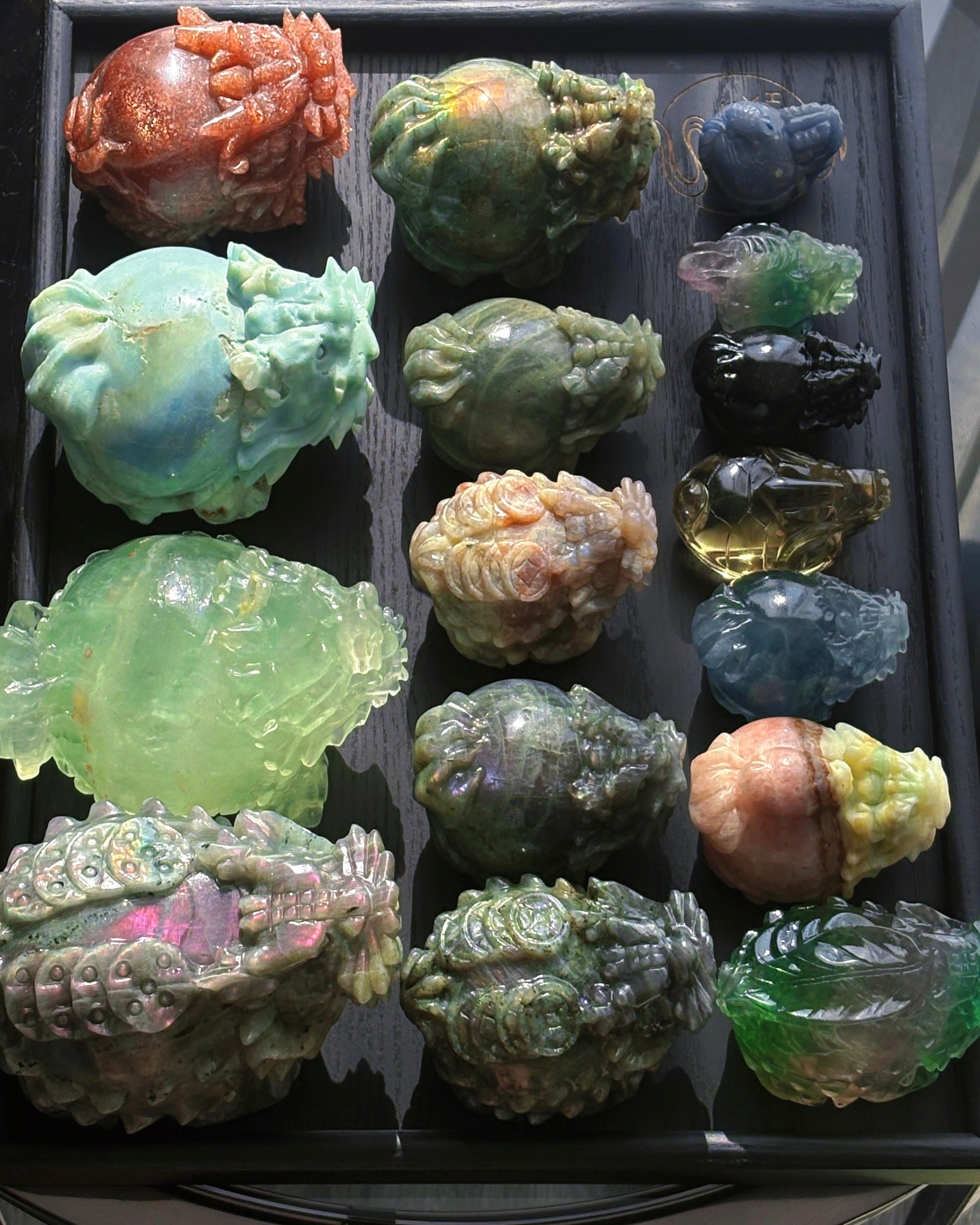 Feng Shui Guardians Gold Sheen Obsidian Dragon Turtle Feng Shui Protection Statue