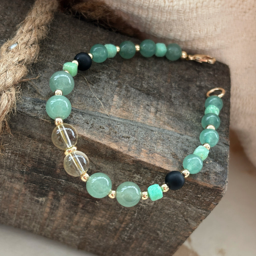 Oasis And Caravan Green Aventurine Citrine Abundance Bracelet