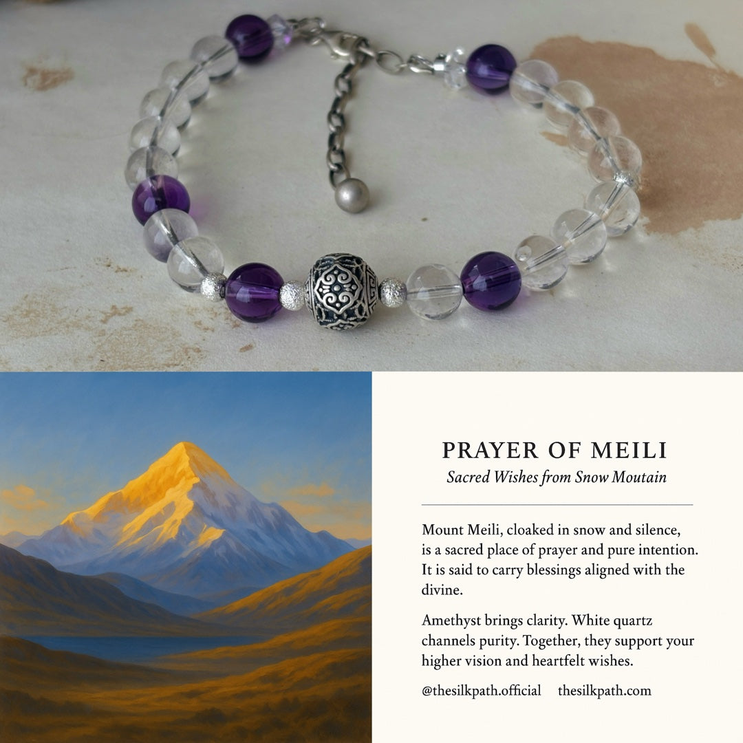 Prayer Of Meili Amethyst Clear Quartz Blessing Bracelet