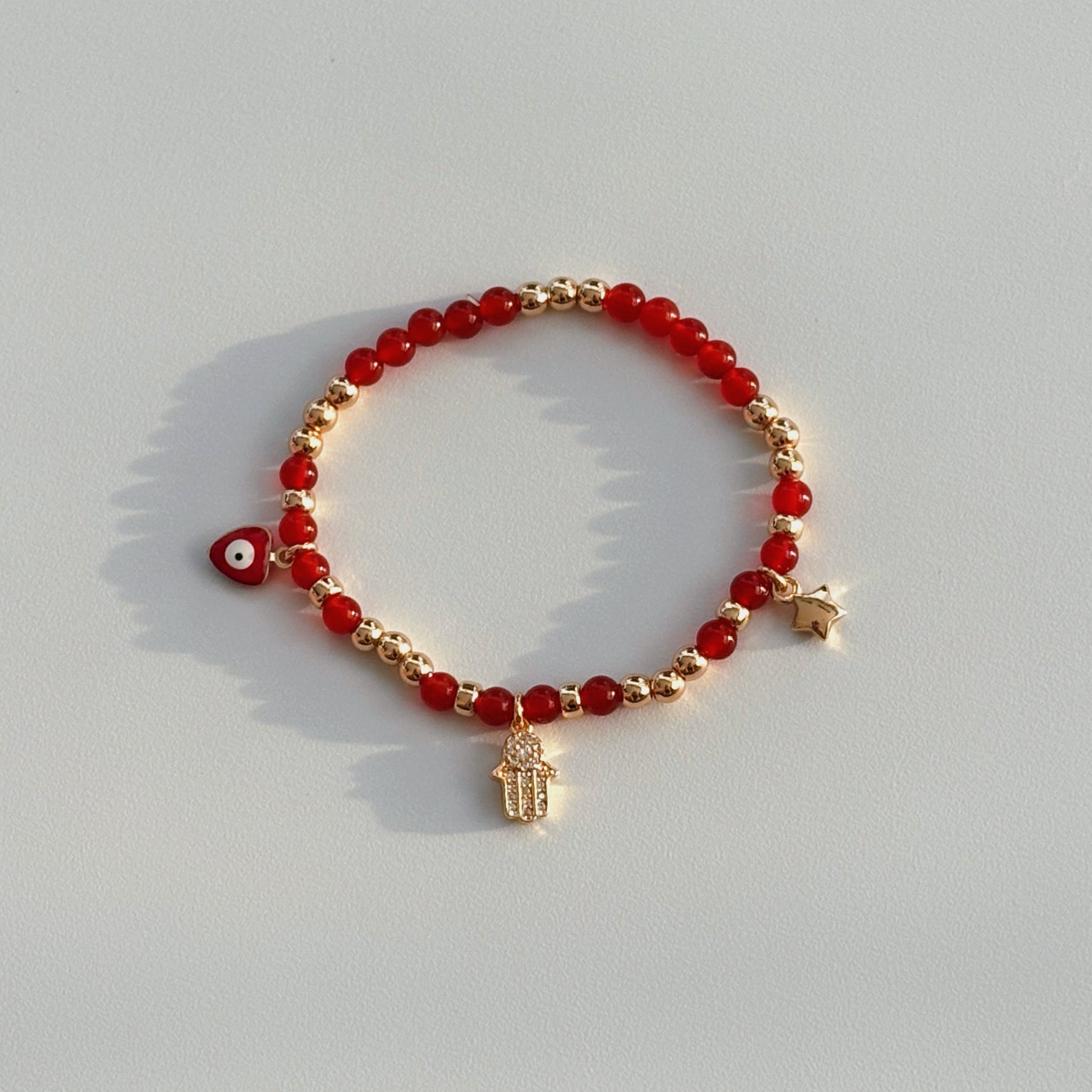 Ember Shield Red Agate Courage Confidence Bracelet