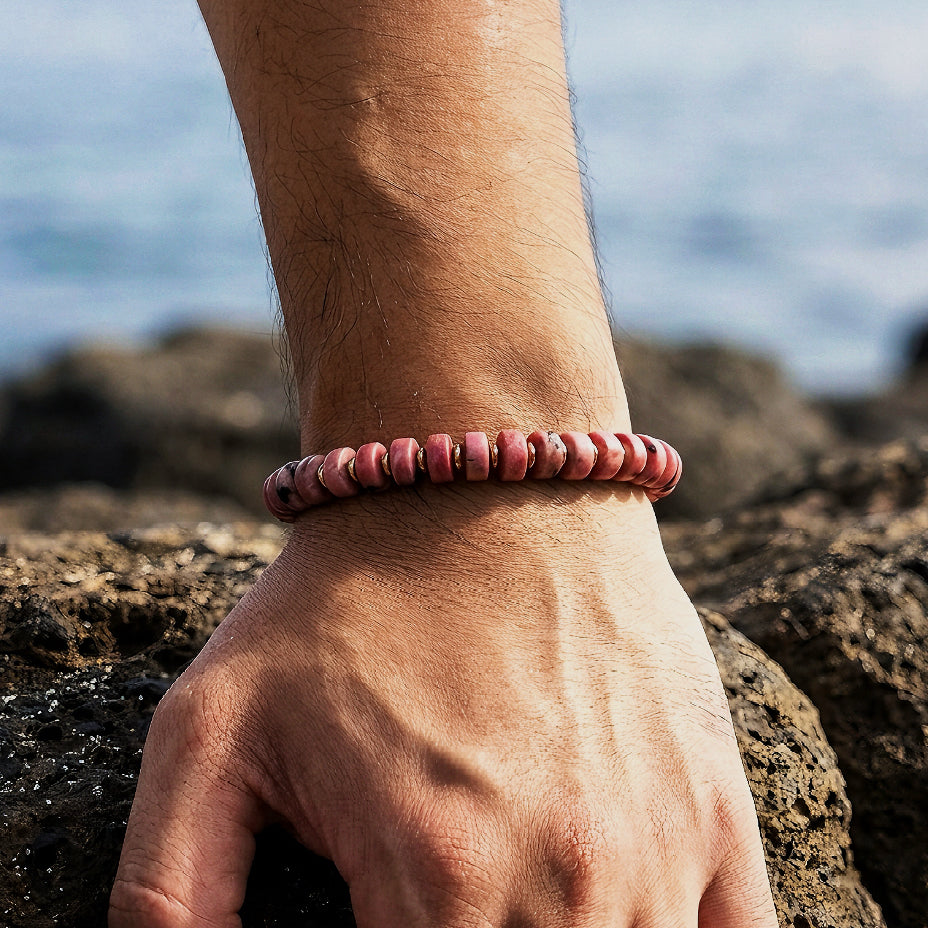 Healing Series Rhodonite Baron Pakistan Rhodonite Grounding Strength Bracelet