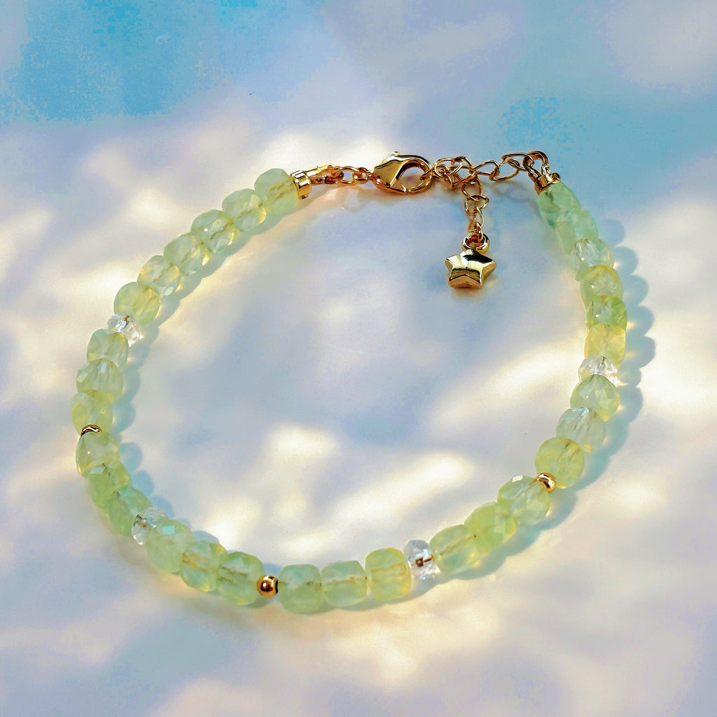 Light Of The Heart Chakra Prehnite Crystal Bracelet