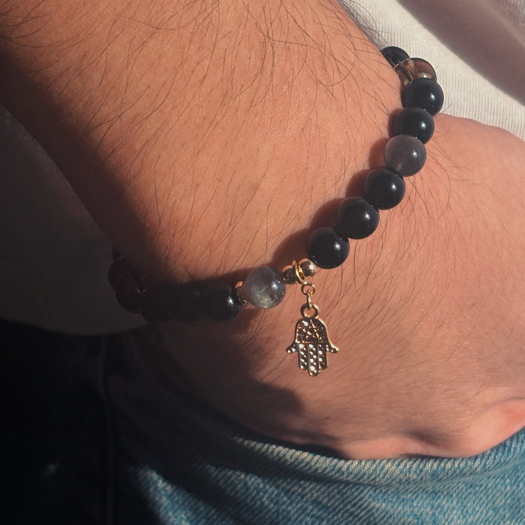 Control Bracelet Obsidian Labradorite Smoky Quartz Bracelet