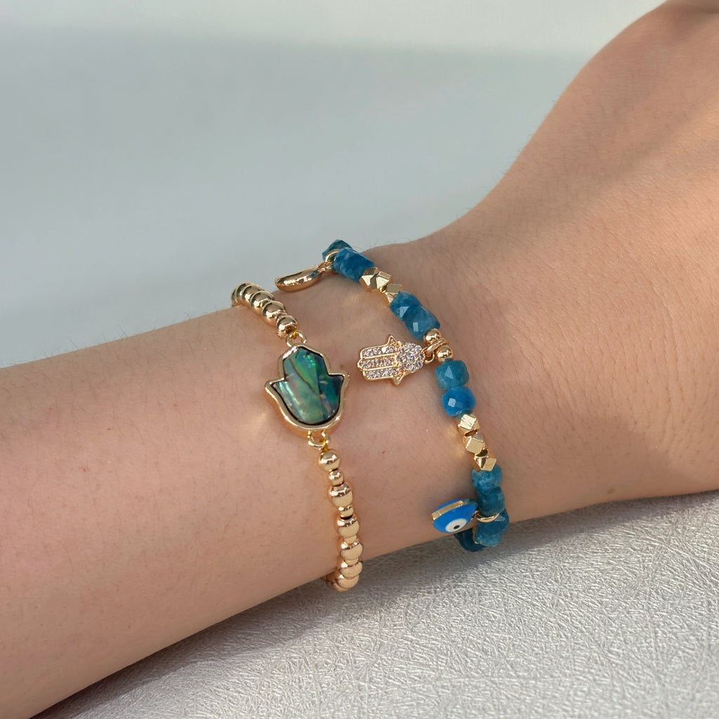 Lunar Shield Blue Apatite Protection Tranquility Bracelet
