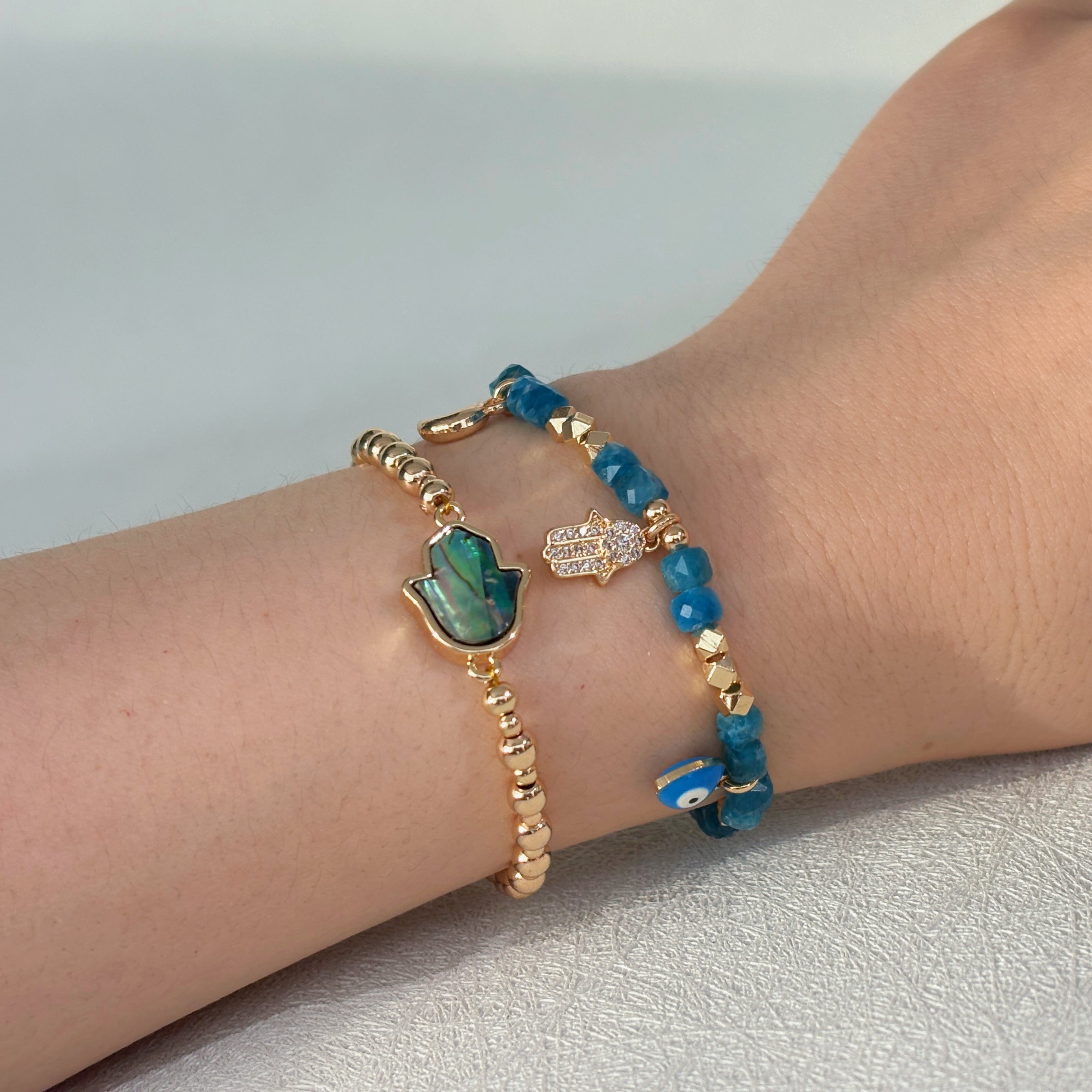 Lunar Shield Blue Apatite Protection Tranquility Bracelet