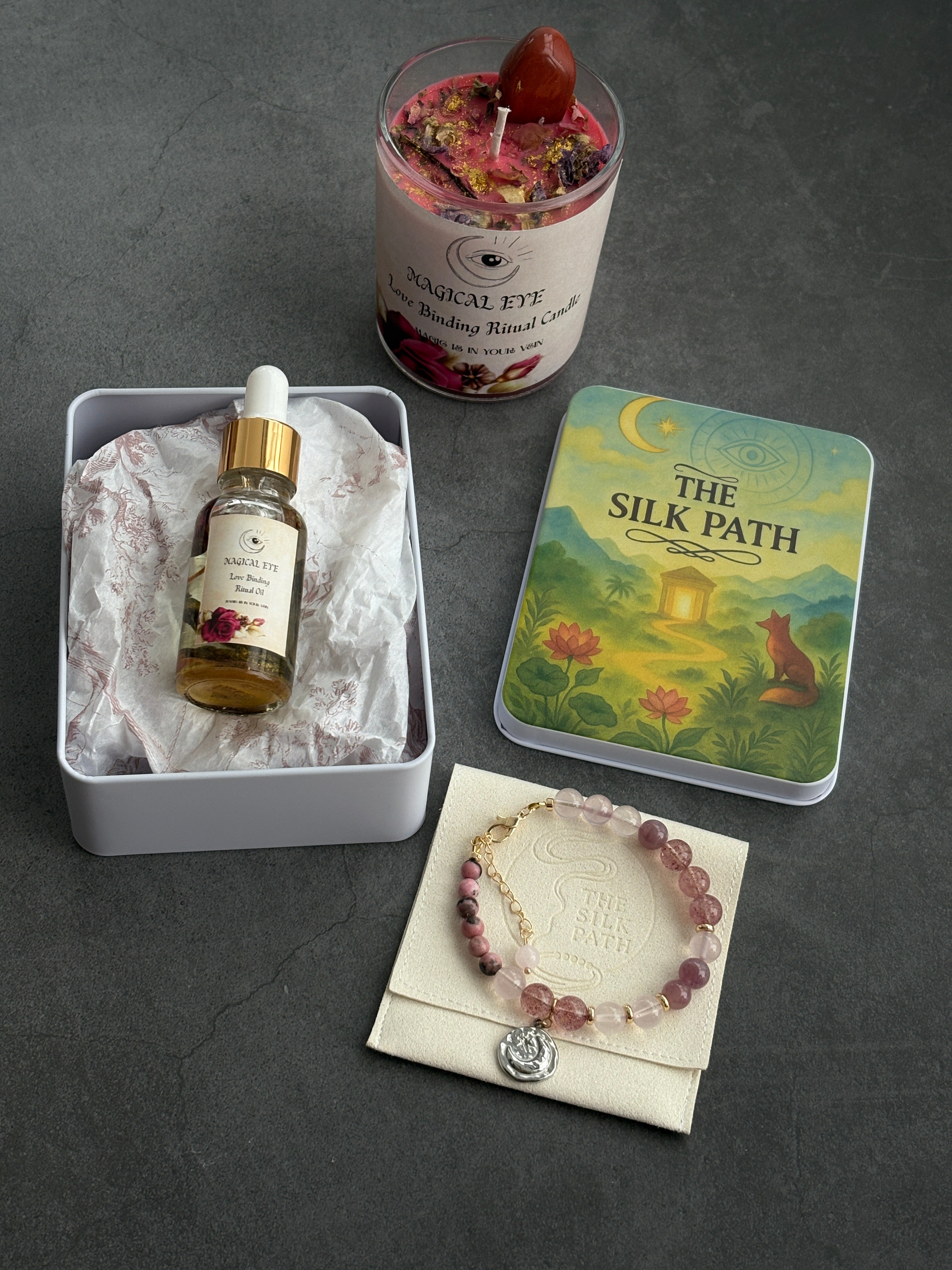 Return to Me Ritual Set Candle Botanical Oil & Crystal Bracelet