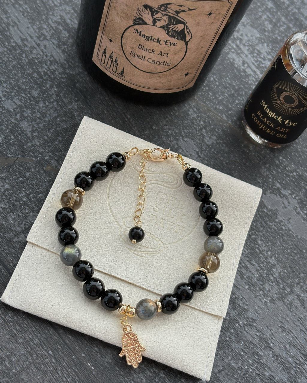 Control Bracelet Obsidian Labradorite Smoky Quartz Bracelet