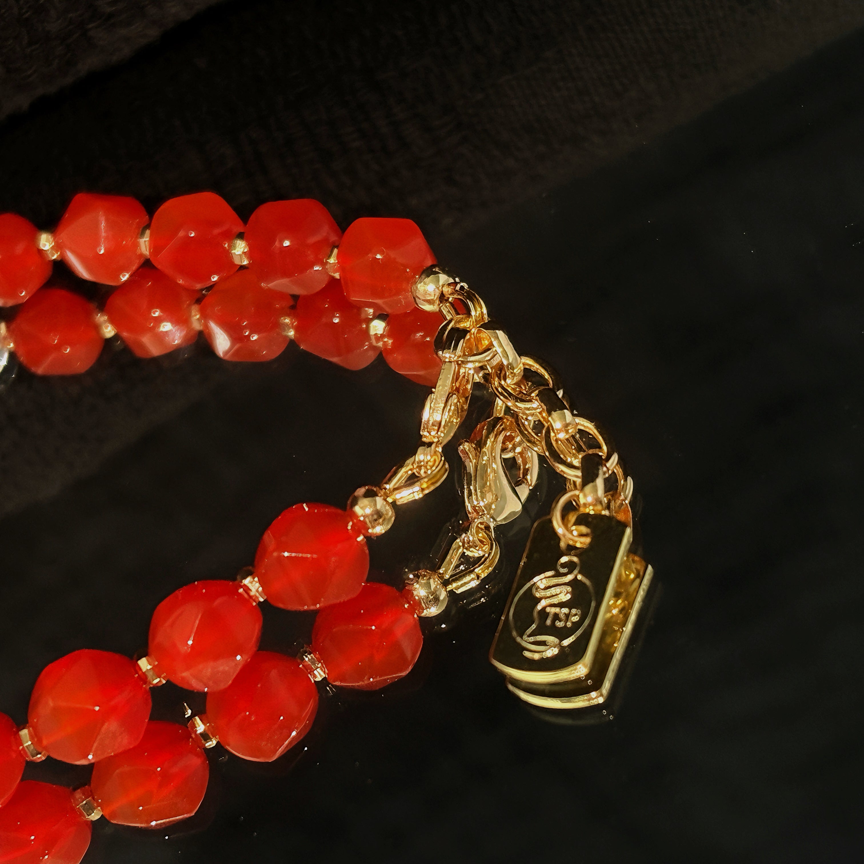 Crimson Radiance Faceted Red Agate Vitality Bracelet