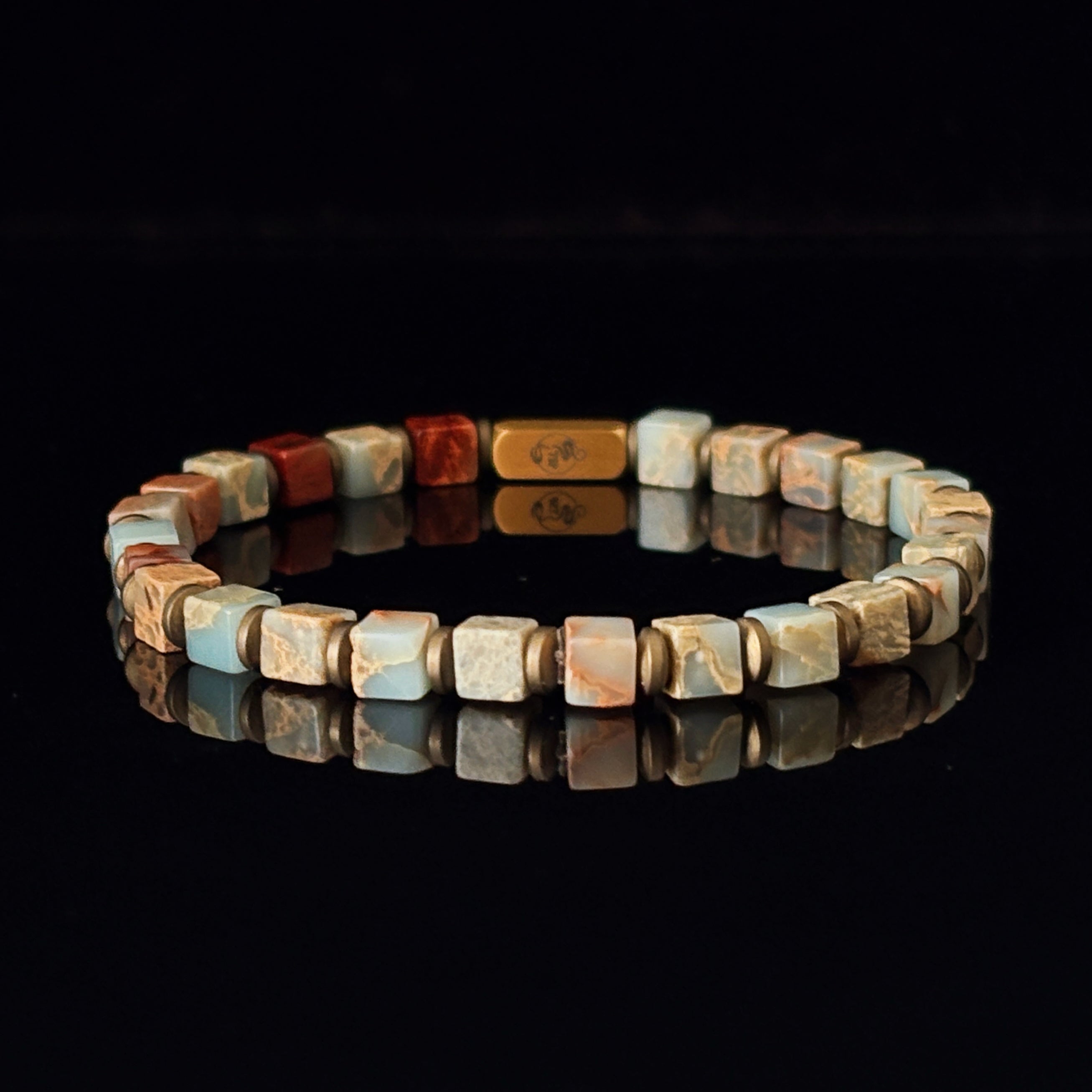 Silk Road Relic Harbor of Echoes Aqua Terra Jasper Grounding Bracelet